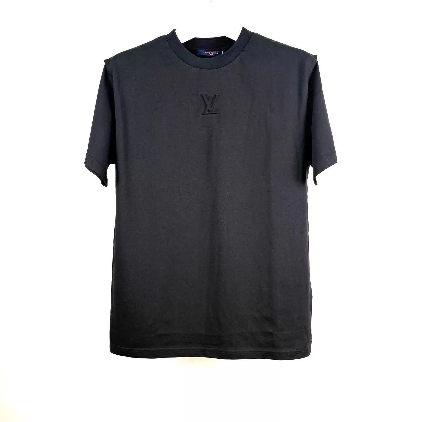 Louis Vuitton LV Black Embossed Logo Short Sleeve Tee L (New) Size US L / EU 52-54 / 3 - 1 Thumbnail