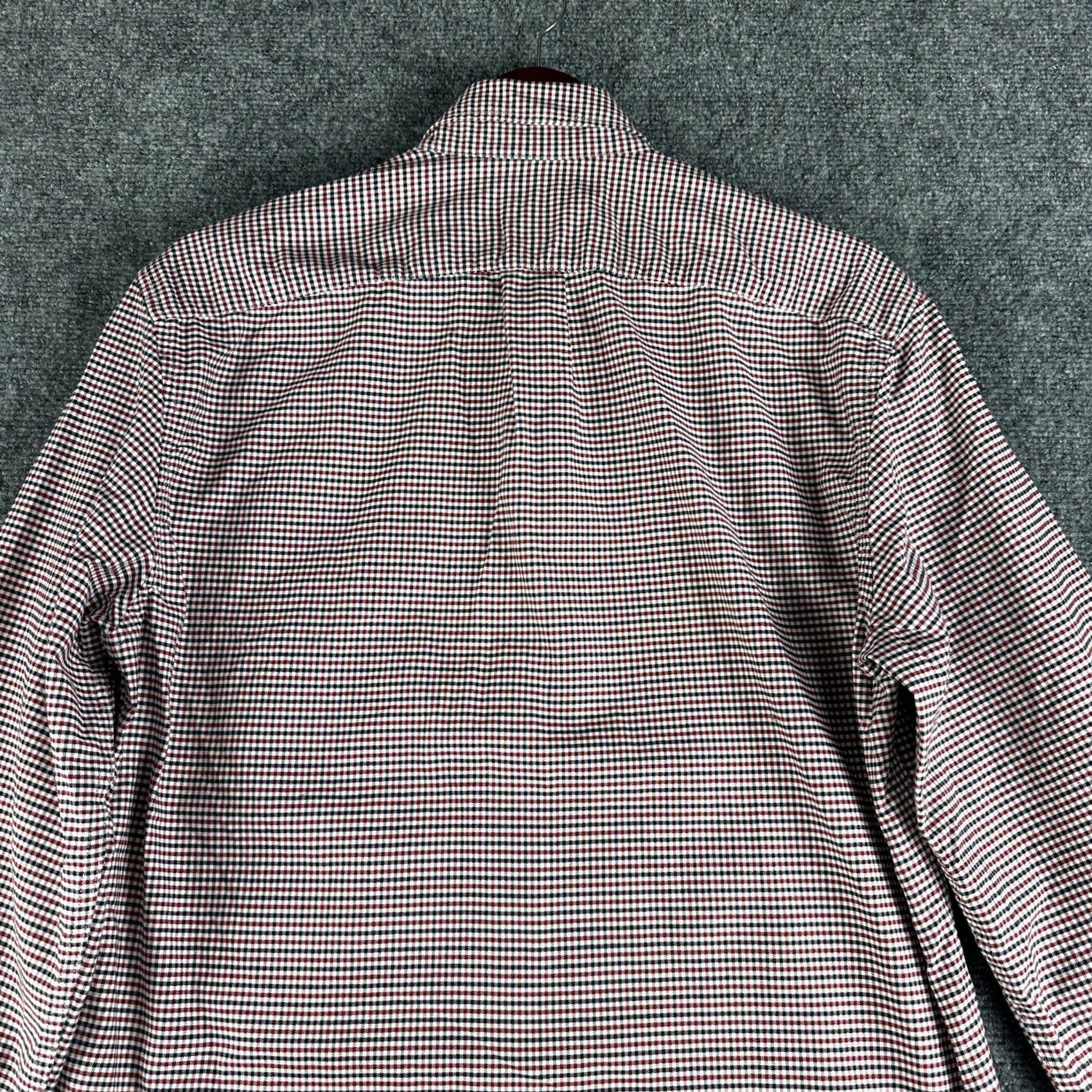 J.Crew J.CREW Shirt Mens M Slim Red White Blue Check Cotton Long Sleeve Button-Down Collar Up Dow Size US M / EU 48-50 / 2 - 7 Thumbnail