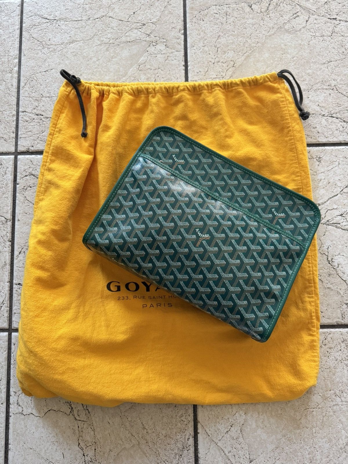 Goyard Jouvence Toiletry Pouch Gm in Green, Men's