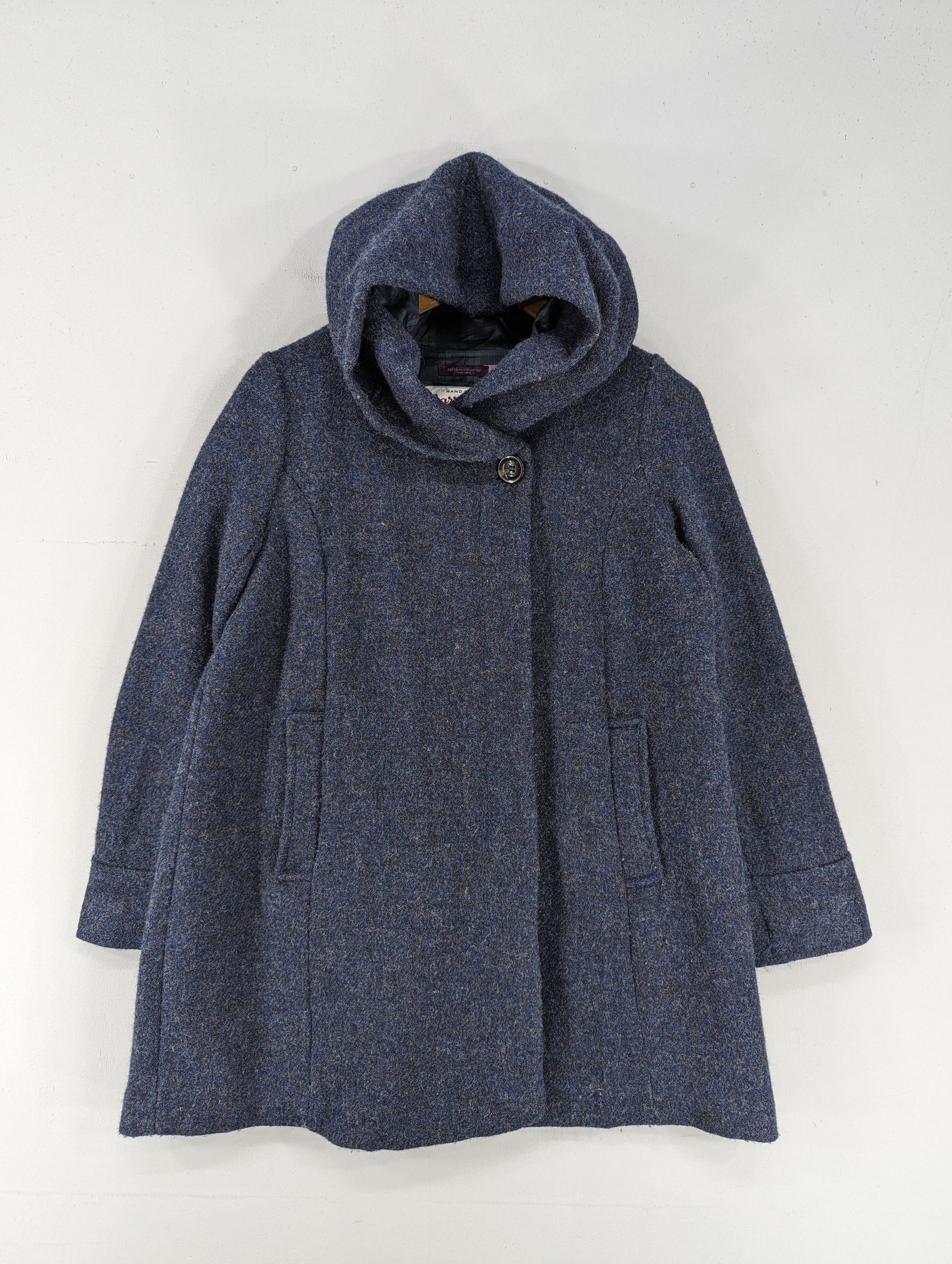Harris Tweed Earth Music&ecology X Harris Tweed Wool Hooded Coat Jacket Size M / US 6-8 / IT 42-44 - 1 Thumbnail