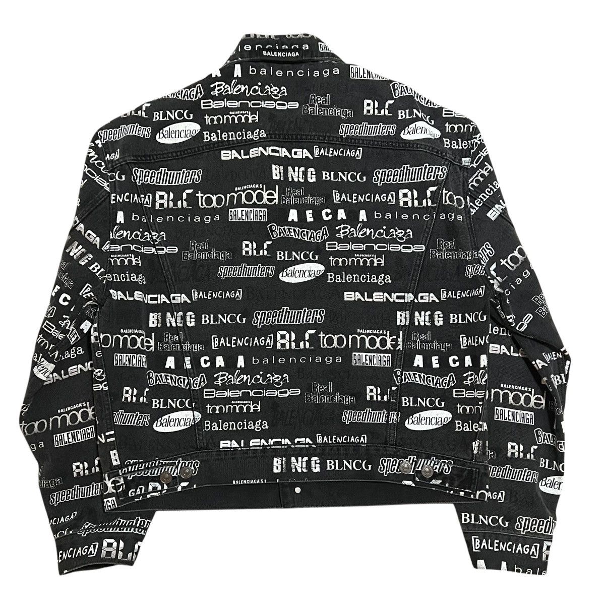 Balenciaga BALENCIAGA 20AW MULTI LOGO DENIM JACKET BAGGY PANTS SET Size 46S - 5 Thumbnail