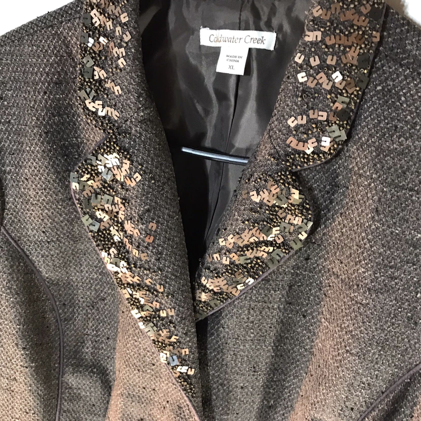 Coldwater Creek Coldwater Creek Brown Tweed Blazer Womens XL Classic Business Casual Workwear Size XL / US 12-14 / IT 48-50 - 2 Thumbnail