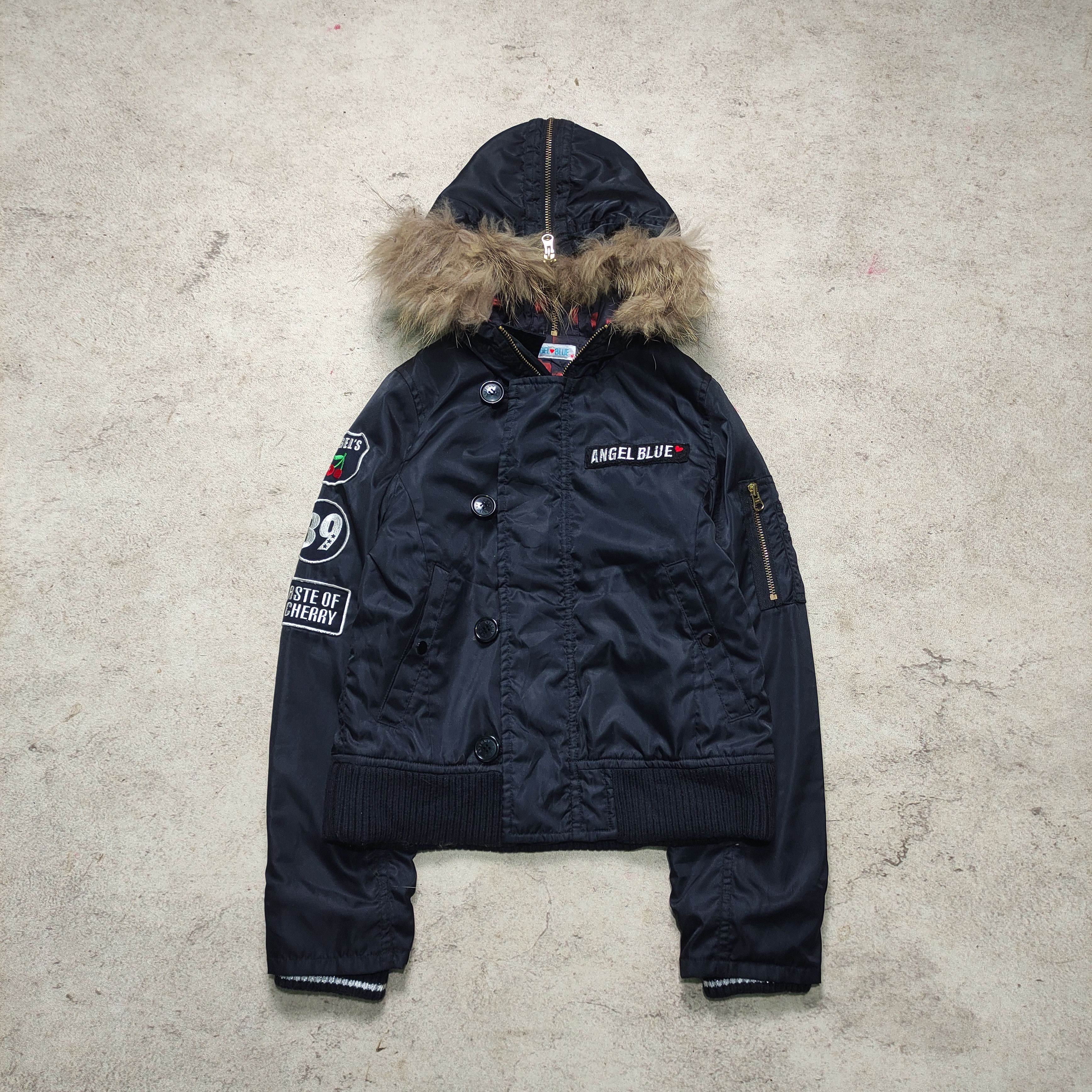 Le Grande Bleu (L.G.B.) Angel Blue Military Fur Jacket - 2000s Size US M / EU 48-50 / 2 - 4 Thumbnail