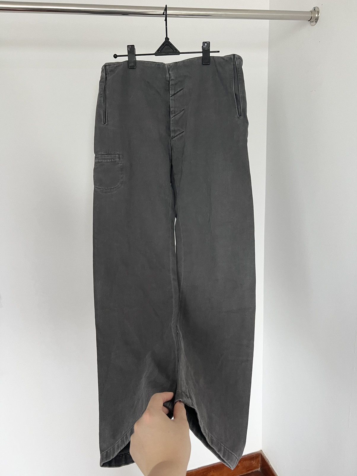 Pre-owned Maison Margiela X Vintage S/s 2011 Moleskin Anatomic Mcqueen Cargo Pants In Grey