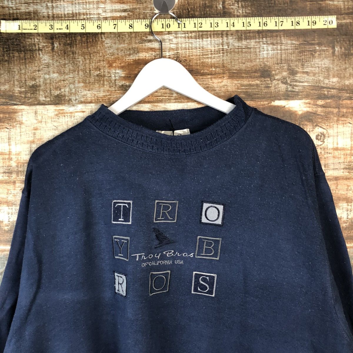 Japanese Brand × Vintage Troy Bros vintage Dark Blue Sweatshirt #A2019 Size US L / EU 52-54 / 3 - 4 Thumbnail