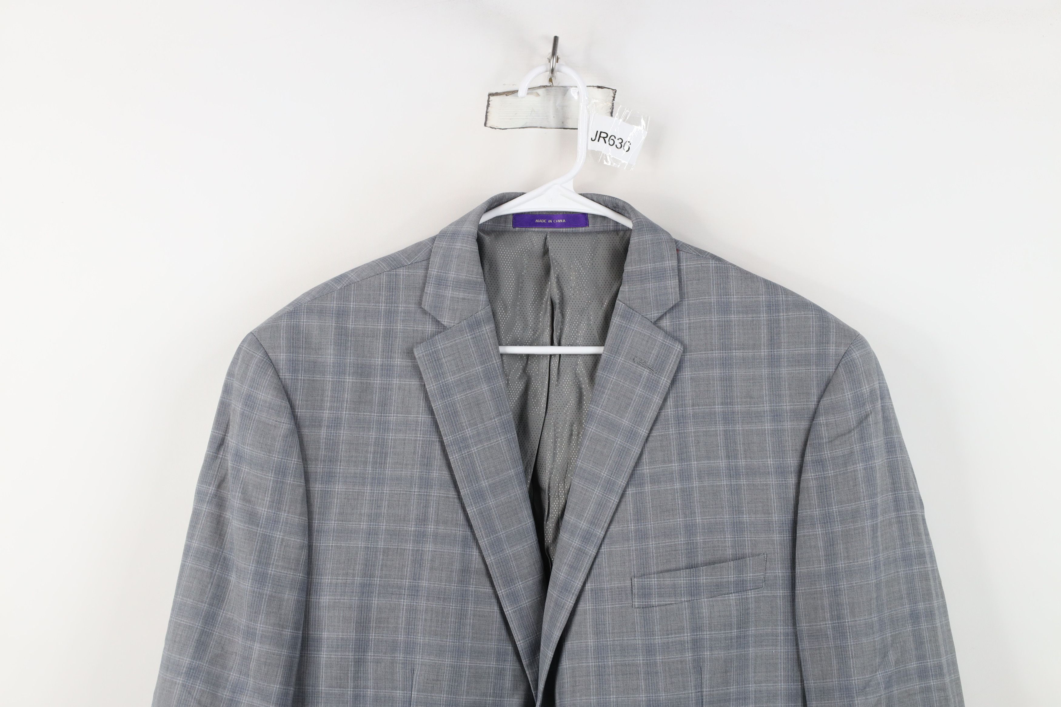 Tallia Tallia Sport Coat Suit Jacket Blazer Wedding Gray Plaid Size US XXL / EU 58 / 5 - 2 Thumbnail