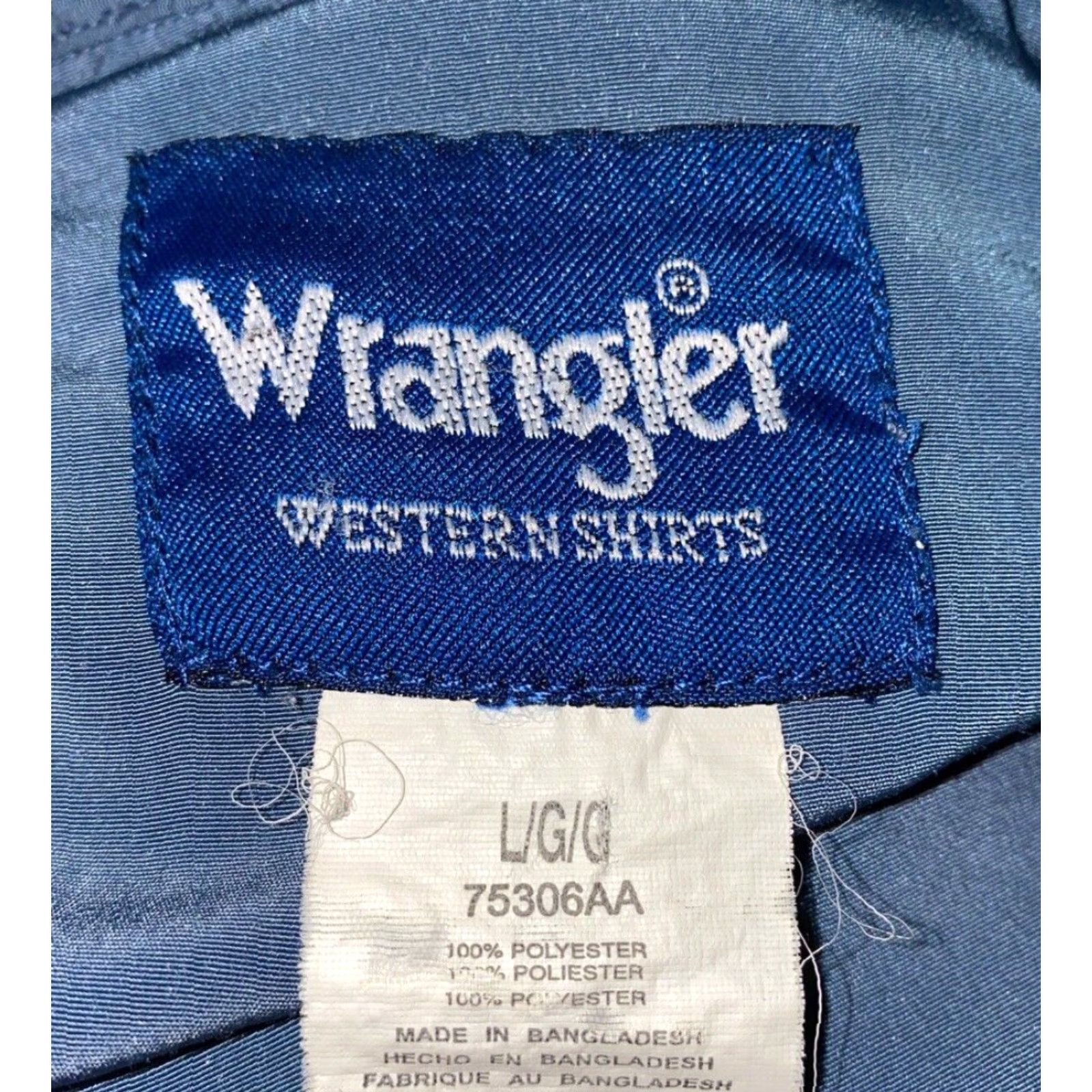 Wrangler VINTAGE Wrangler Mens Blue Snap Button Long Sleeve Shirt WRANGLER ALL OVER L Blue Button-Up Mens Regular Size L Size US L / EU 52-54 / 3 - 6 Thumbnail