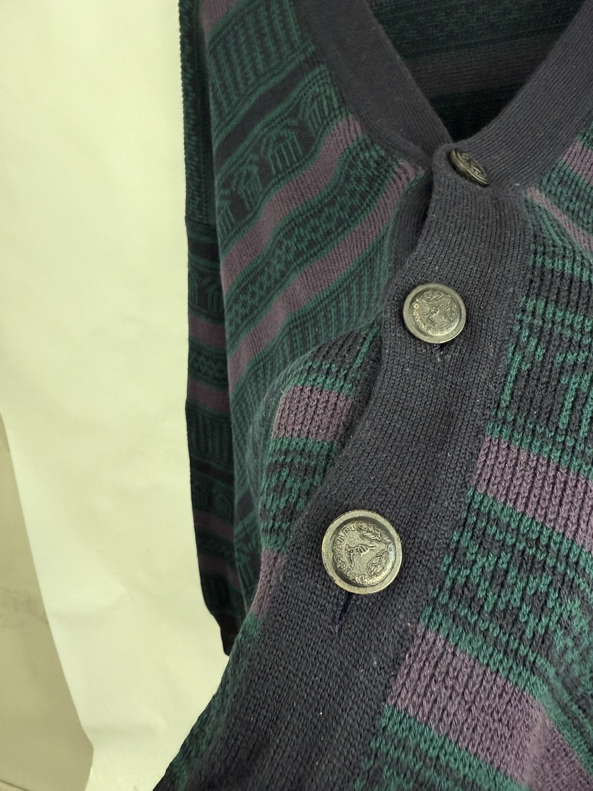 Trussardi 🇮🇹 Vintage 90s Trussardi Cardigan Knitted Sweater Luxury Rare Size US XL / EU 56 / 4 - 8 Thumbnail