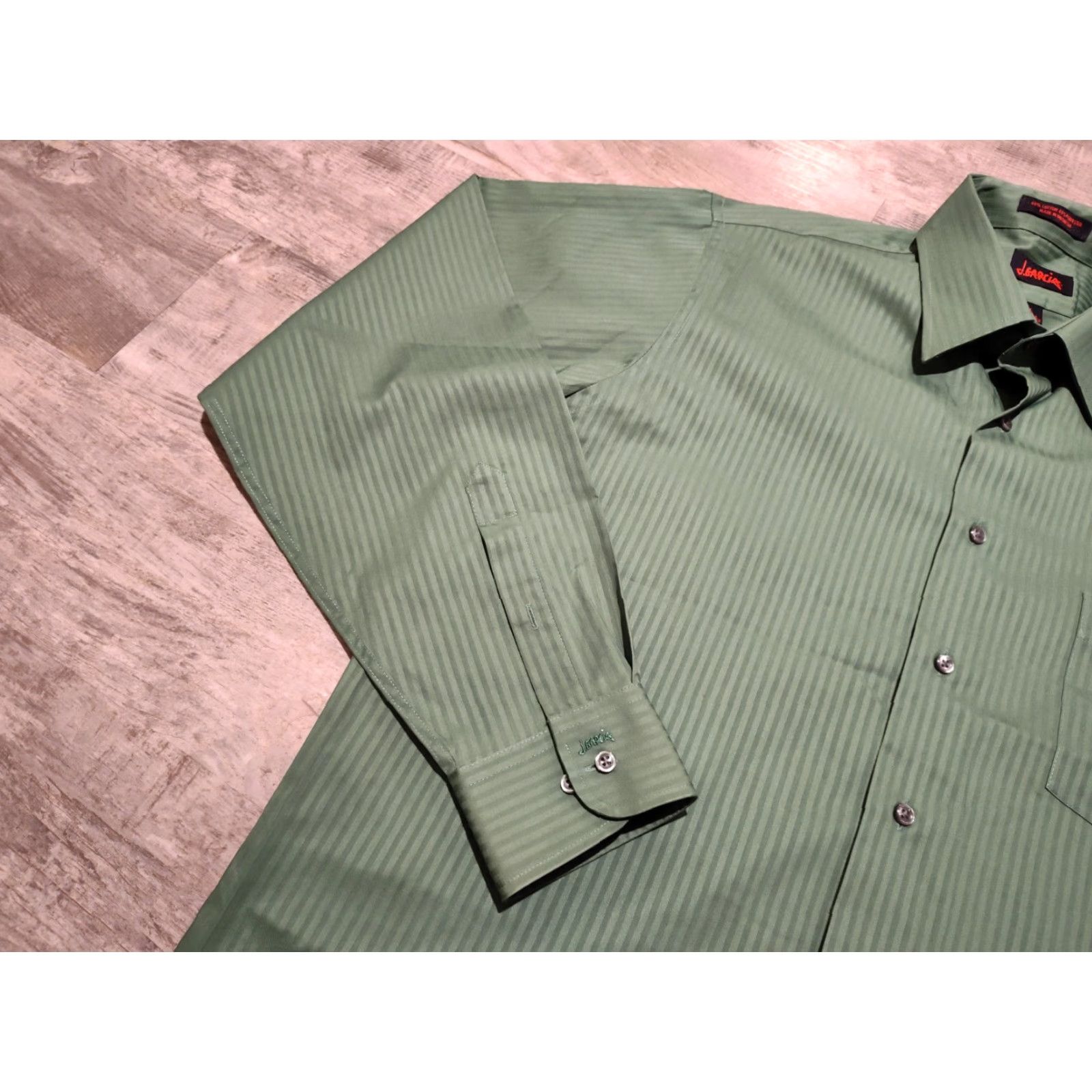 Vintage VINTAGE Jerry Garcia Shirt Mens Long Sleeve Button-Up Green Striped Casual 90s Mens Size US L / EU 52-54 / 3 - 3 Thumbnail
