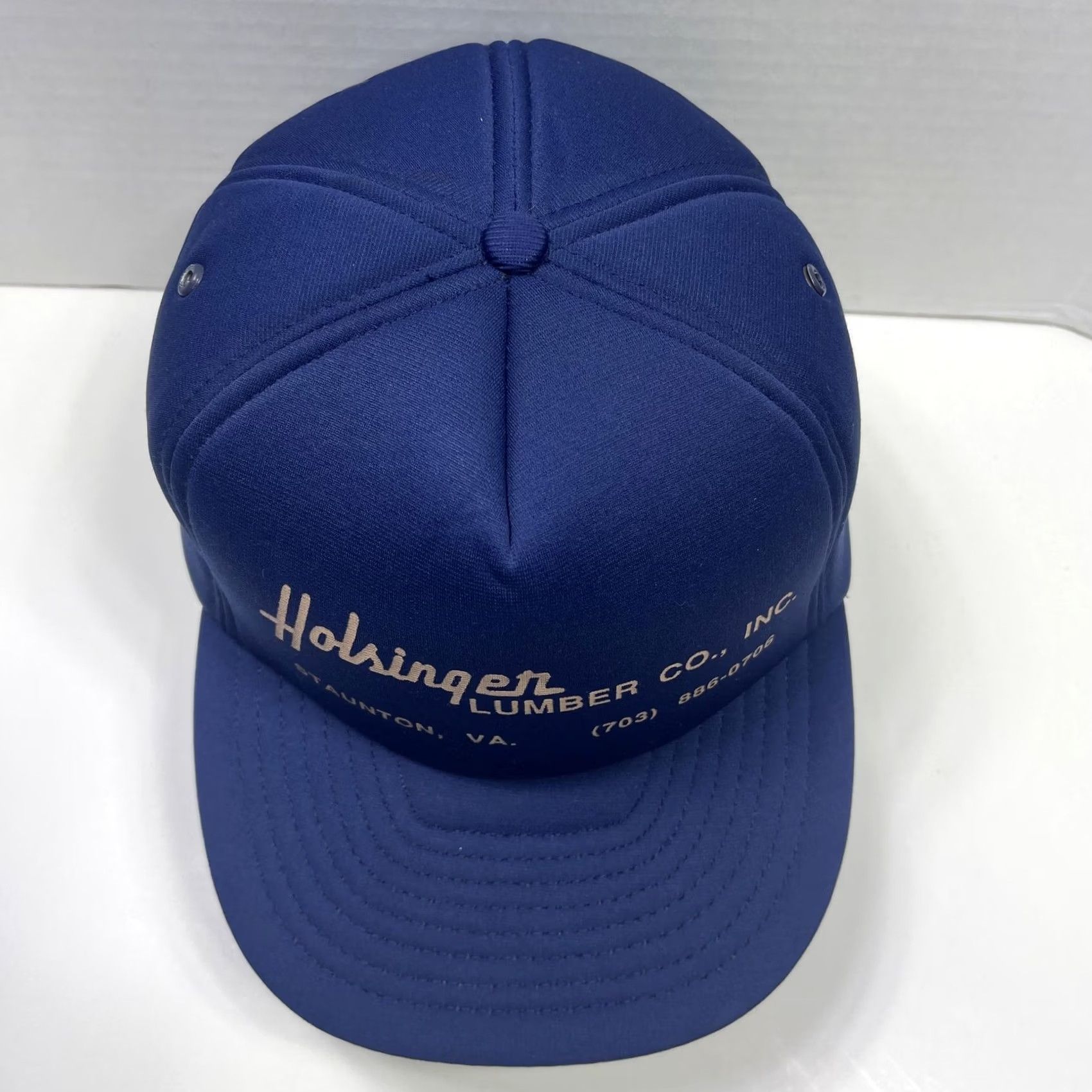Vintage VINTAGE Holsinger Lumber Hat Cap Snap Back Blue Advertising Trucker Mens 80s Size ONE SIZE - 4 Thumbnail