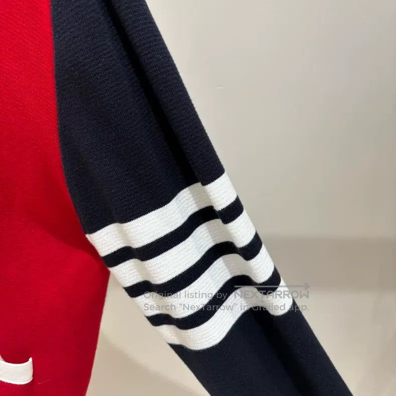 Thom Browne Thom Browne Red and White Four Stripe Knit Cardigan Size US L / EU 52-54 / 3 - 4 Thumbnail