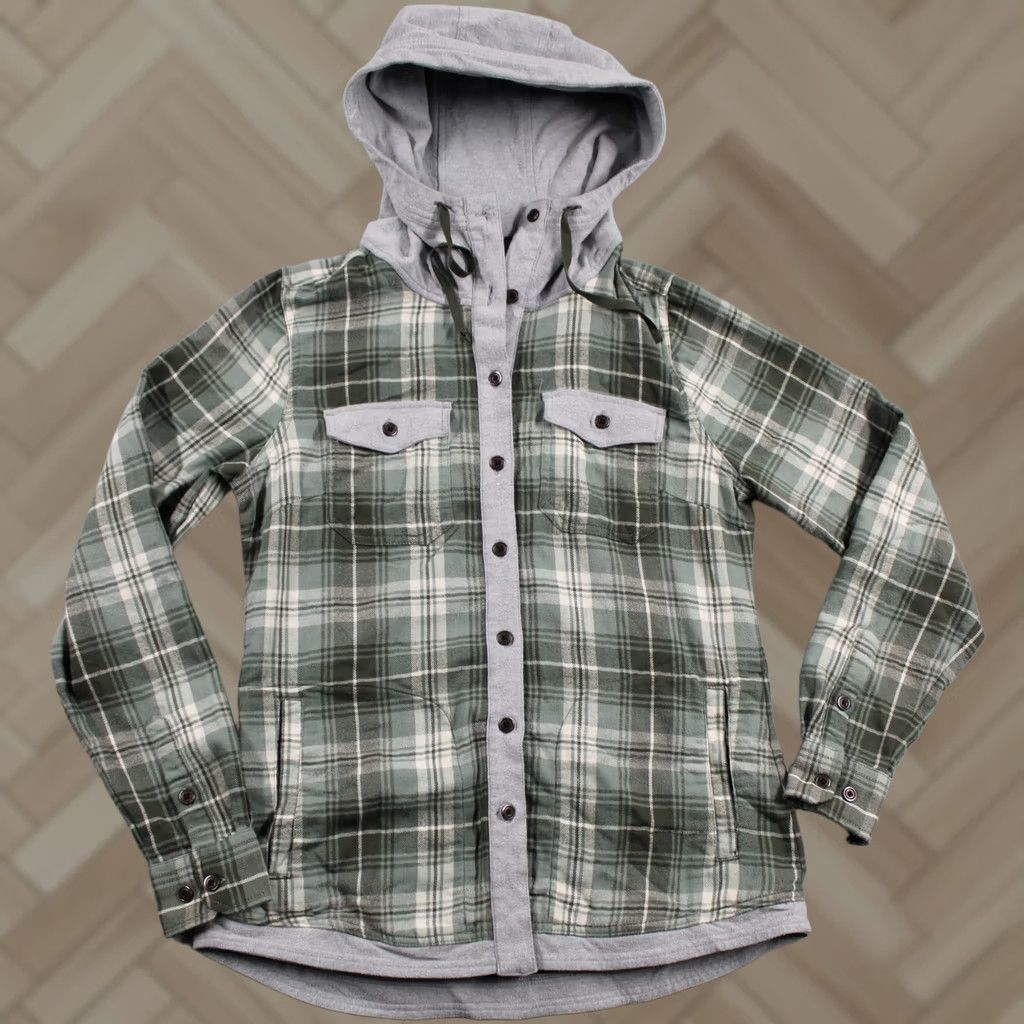Marmot Marmot Jacket Mens Medium Green Plaid Flannel Hooded Casual Snap Front Pockets Size US M / EU 48-50 / 2 - 1 Thumbnail