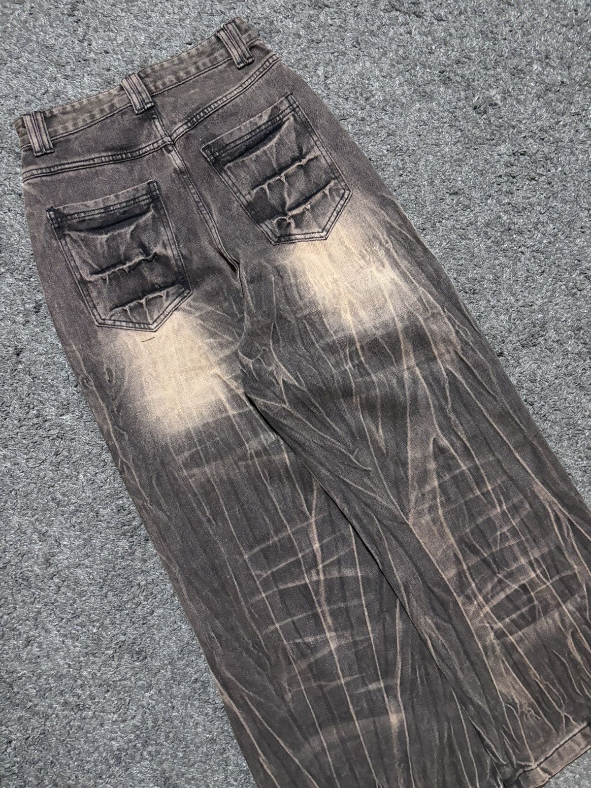 Jean × Vintage Vintage very rare wide super baggy thunder brown jeans Size US 29 - 14 Thumbnail