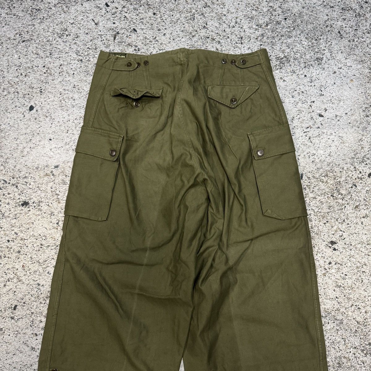Vintage 60s Dutch Army Heavyweight Wide Leg Canvas Cargo Pants Size US 40 / EU 56 - 5 Thumbnail