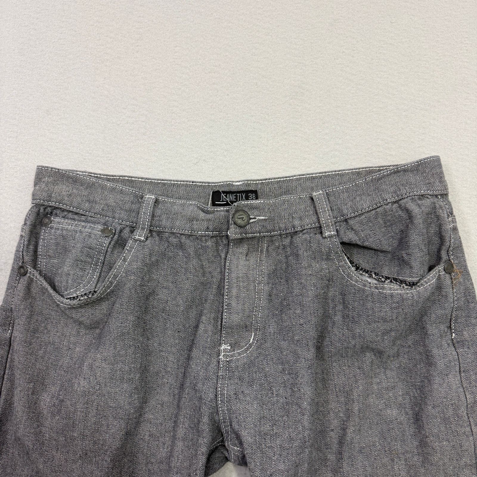 Vintage Jeanetix Jean Shorts Mens 38 Gray 11" Inseam Jorts Hip Hop Size US 38 / EU 54 - 3 Thumbnail