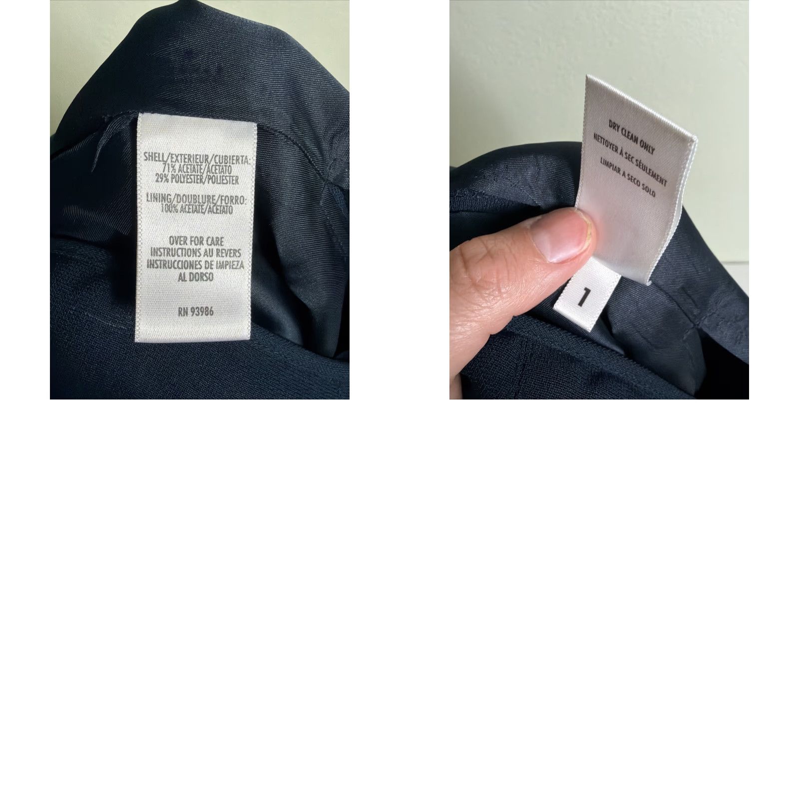 Vintage VINTAGE Y2K Petite Sophisticate Women’s 8P Navy Blue Acetate Flare Skirt 28x23 Size 30" / US 8 / IT 44 - 10 Thumbnail