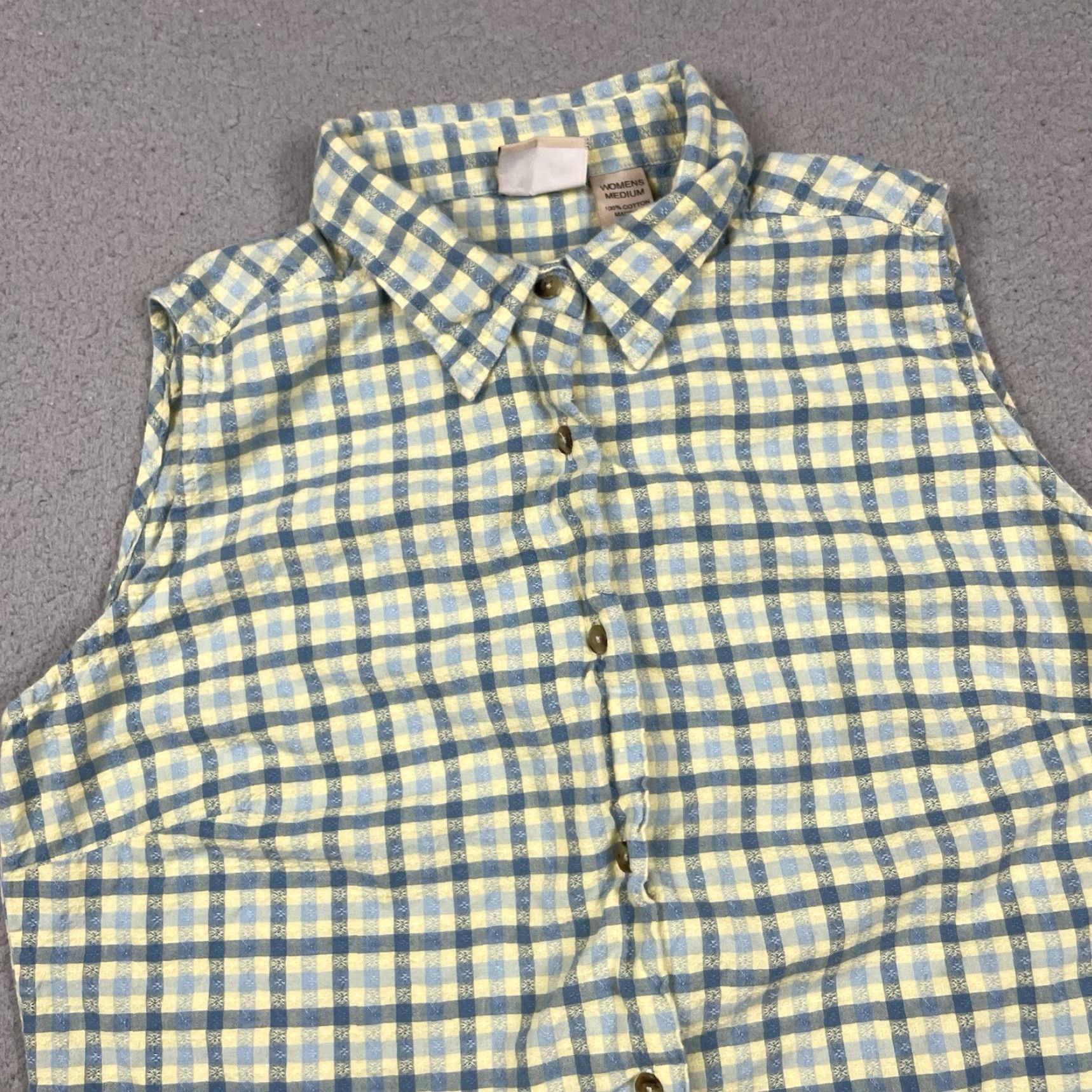Vintage VINTAGE Woolrich Shirt Womens M Green Yellow Tank Mom Casual Summer Ladies Button M Size M / US 6-8 / IT 42-44 - 3 Thumbnail