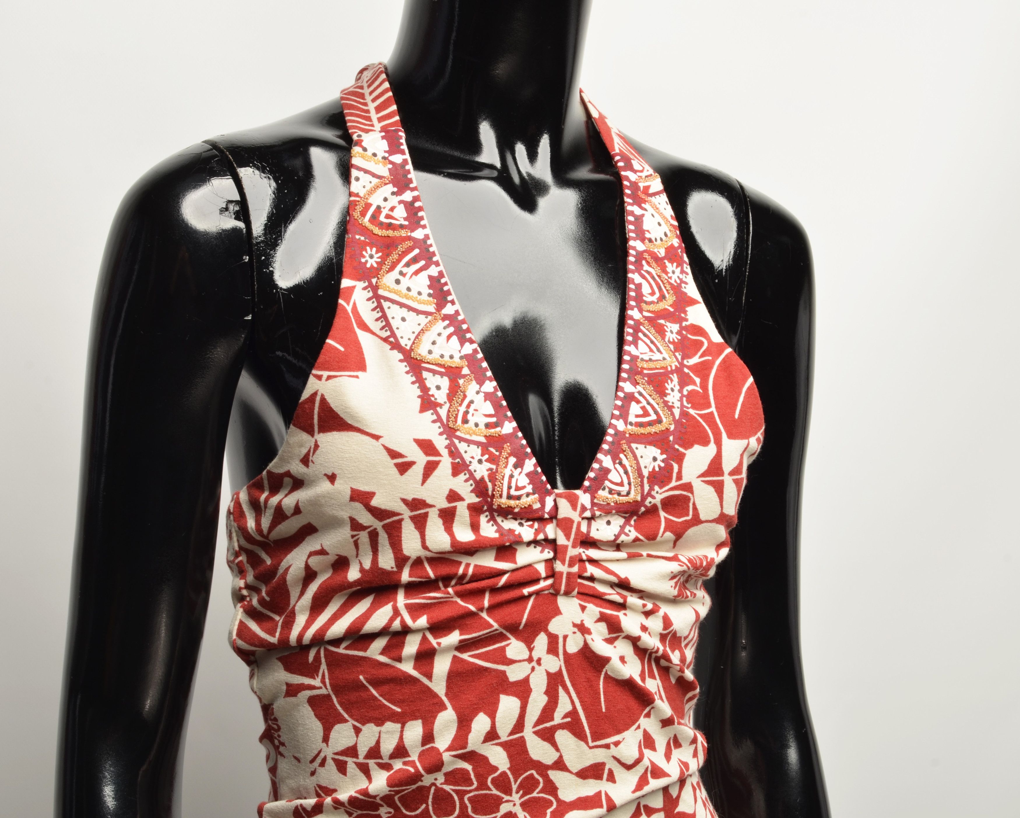 Vintage Vintage Unit Seven Floral Cropped Halter Top Y2K Size M / US 6-8 / IT 42-44 - 2 Thumbnail