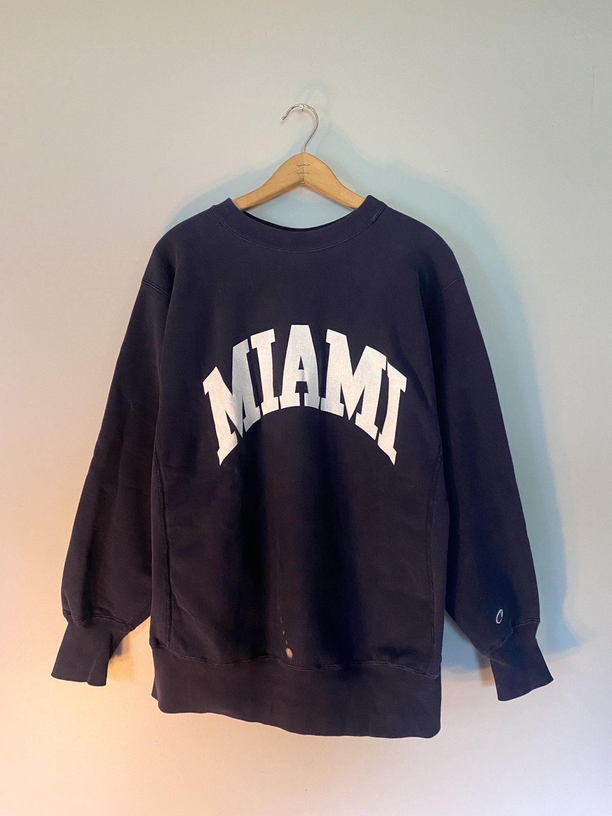 vintage miami champion reverse weave crewneck