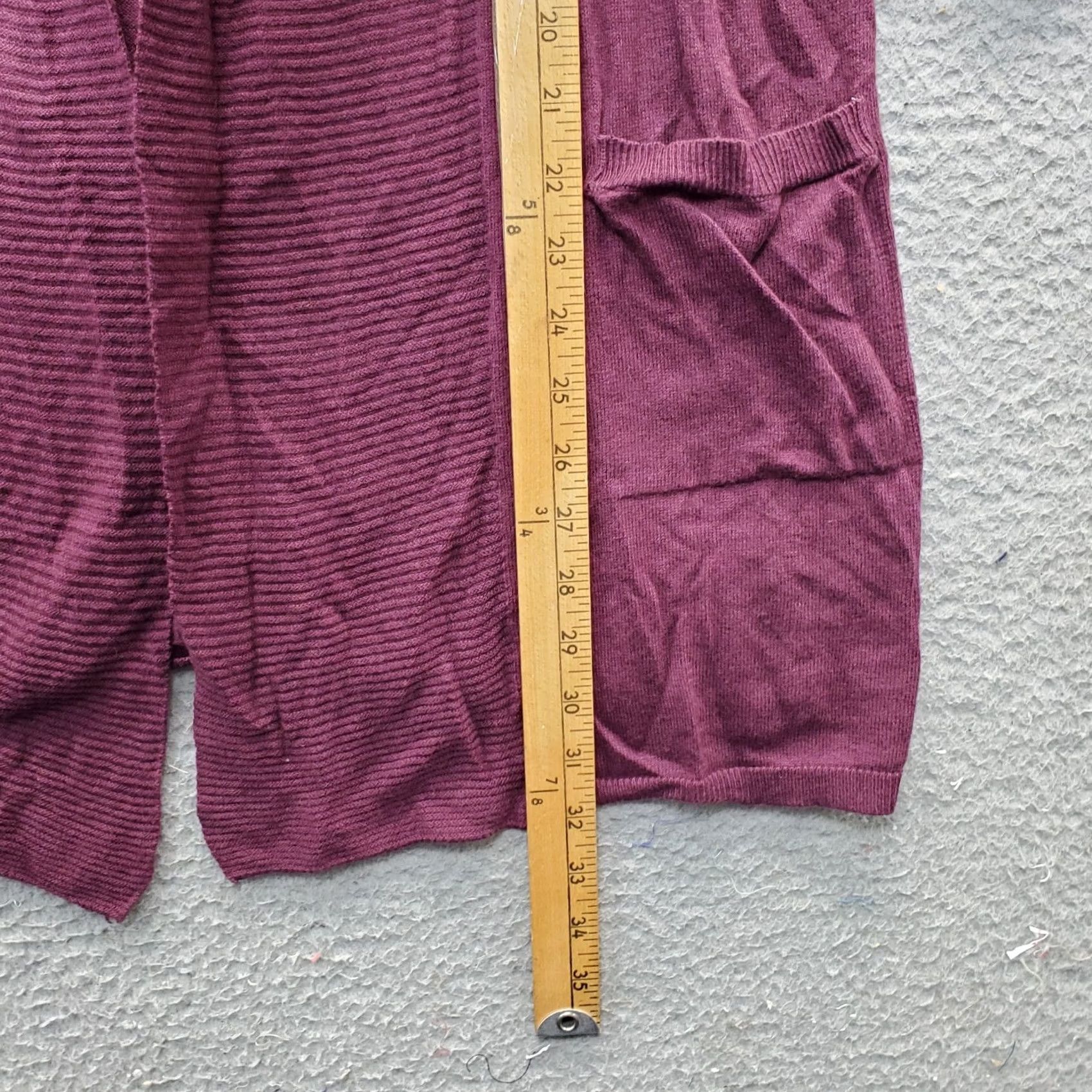 Vintage Lane Bryant Cardigan Sweater Womens 10/12 Purple Knitted 3/4 Sleeve Open Front Cardigan Size L / US 10 / IT 46 - 3 Thumbnail