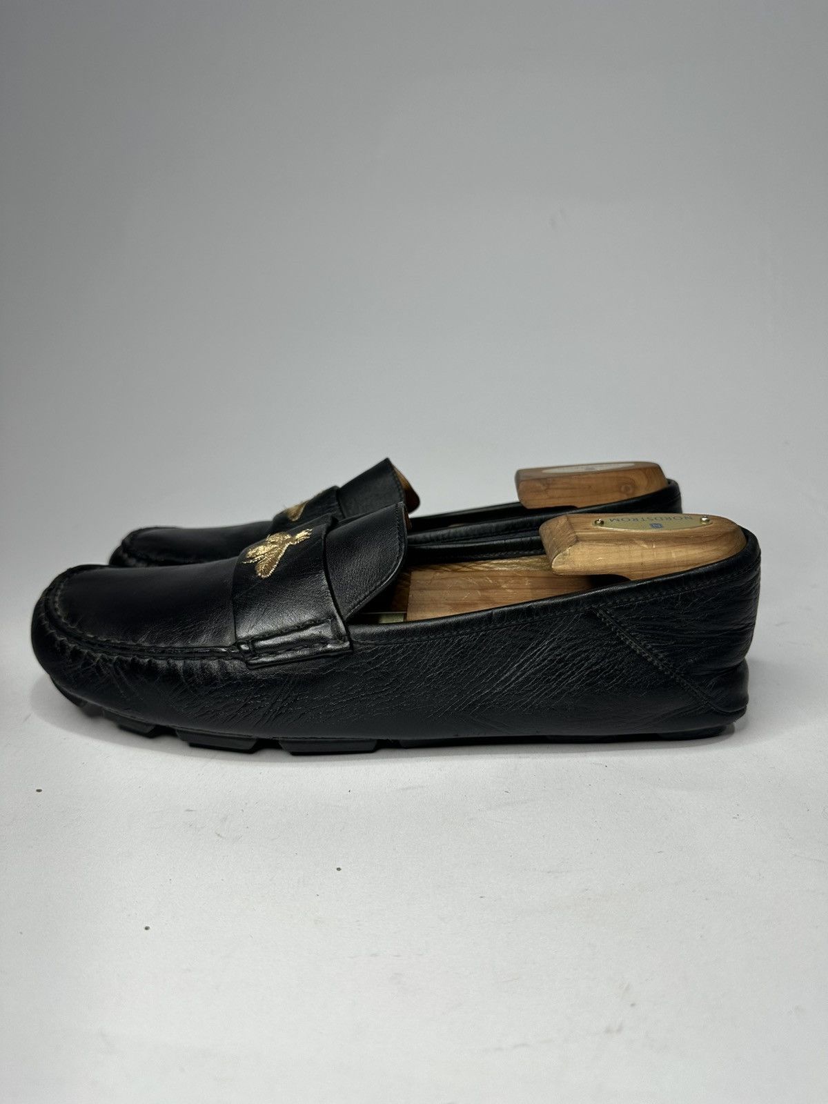 Gucci Gucci Bee 🐝 Embroidery Black Leather Driving Loafer. Size US 8 / EU 41 - 2 Thumbnail