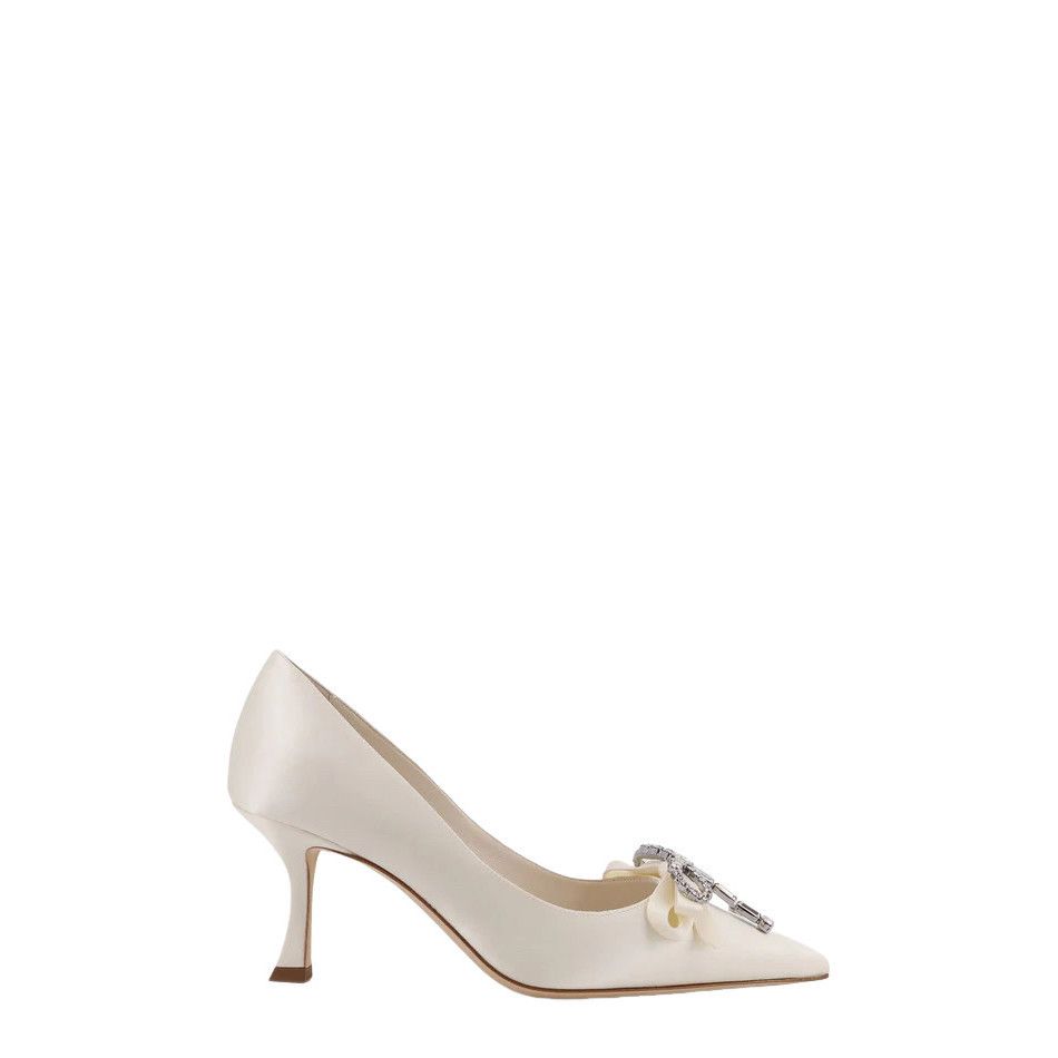JIMMY CHOO Auria 70 Ivory Crystal 70mm Heel Pumps New (Women