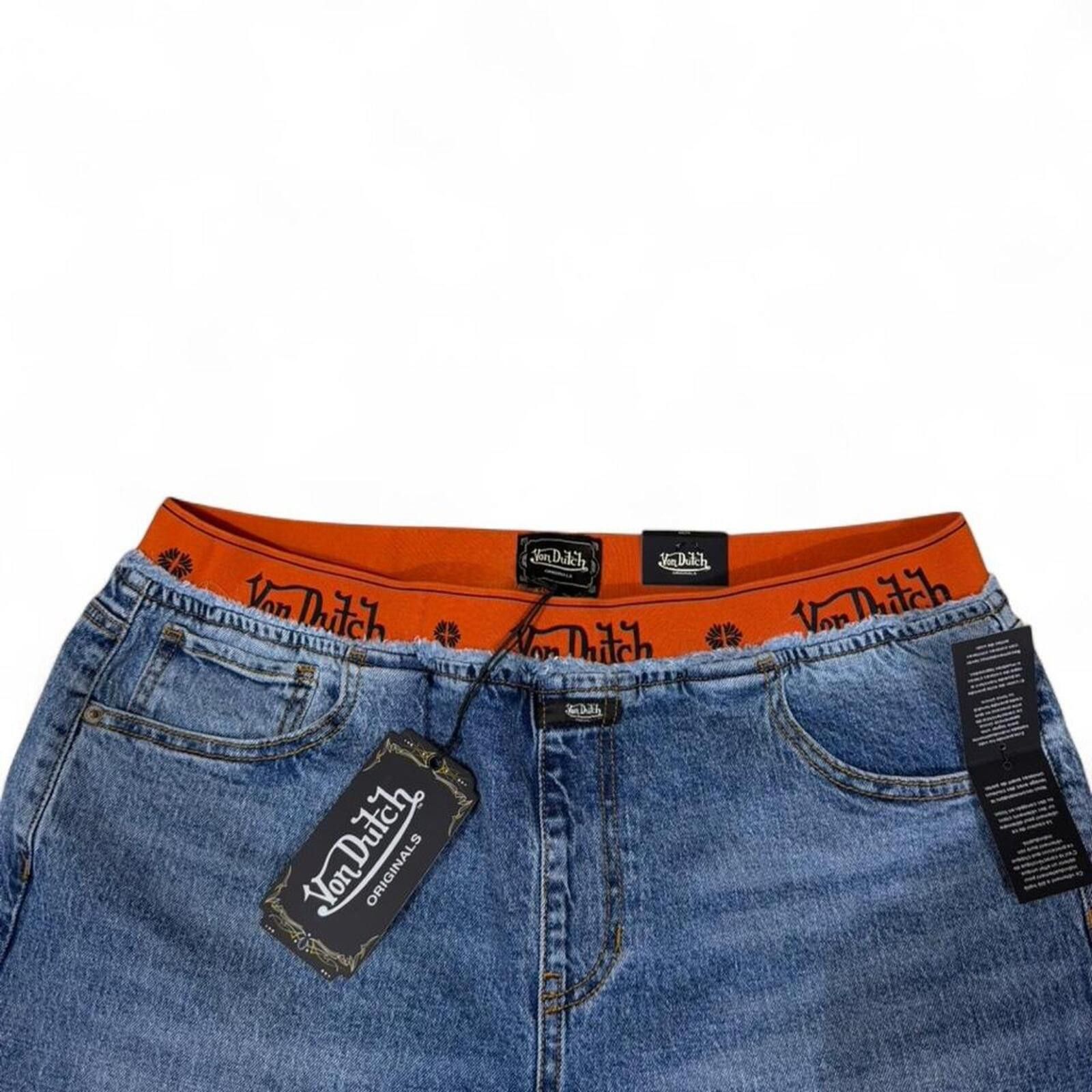Von Dutch Von Dutch denim shorts with Stretchable waist and patches Size 32" / US 10 / IT 46 - 4 Thumbnail
