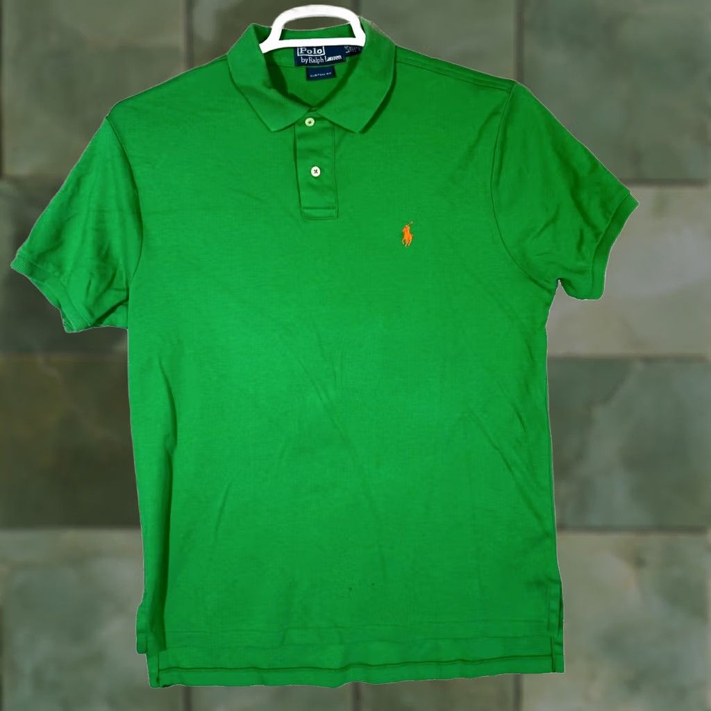 Polo Ralph Lauren Polo Ralph Lauren Shirt Men Large Green Custom Fit Short Sleeve Cotton Polo Size US L / EU 52-54 / 3 - 1 Thumbnail
