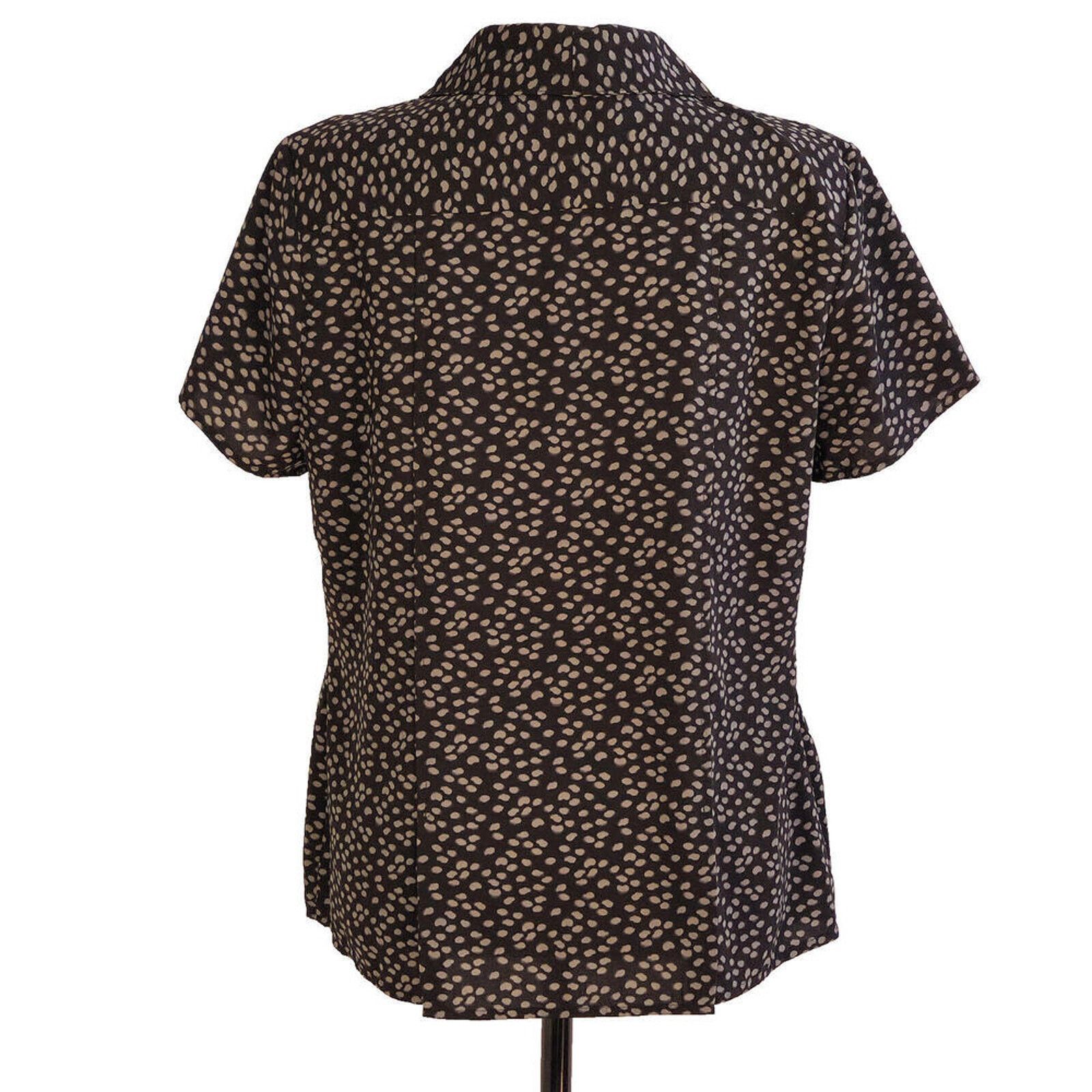 Croft & Barrow Croft & Barrow Size Medium Short Sleeve Blouse Black Top Size M / US 6-8 / IT 42-44 - 2 Thumbnail