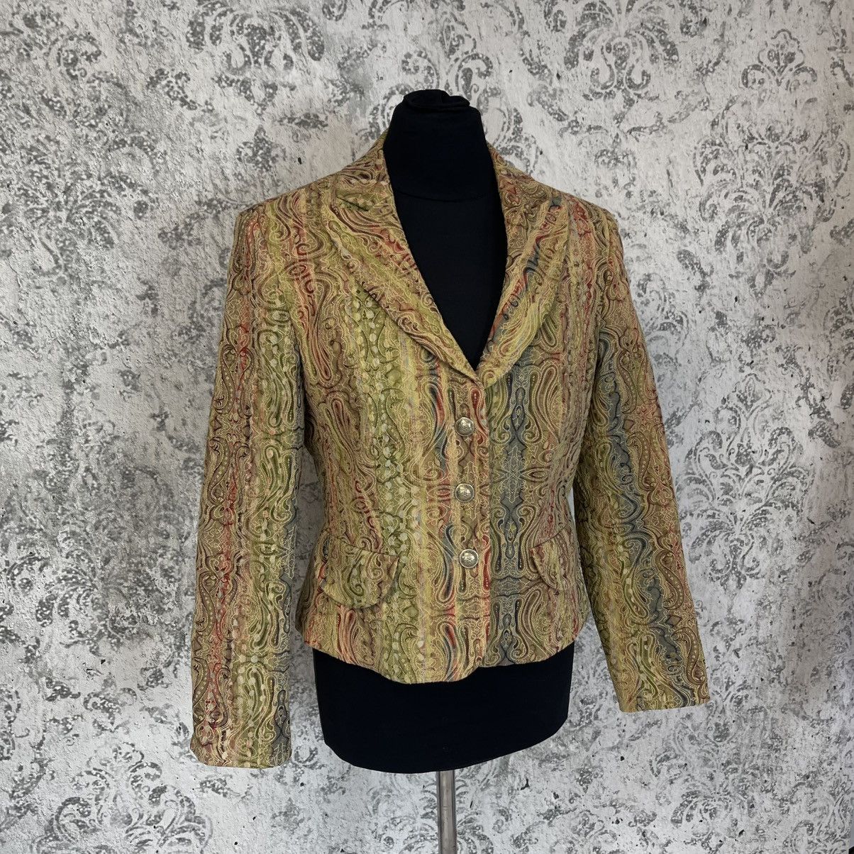 Christian Lacroix × Jean Paul Gaultier × Roberto Cavalli VINTAGE ABSTRACT BLAZER LACROIX JPG CAVALLI STYLE RETRO Size L / US 10 / IT 46 - 2 Thumbnail