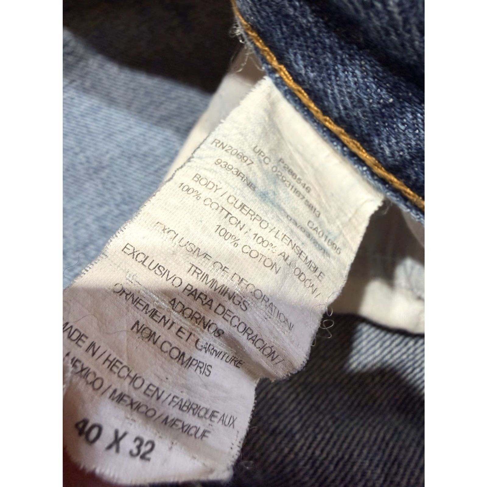 Dickies Dickies Jeans 40x32 Blue Denim 5-Pocket Regular Rise Straight Mens Size 40 Inseam 32 Size US 40 / EU 56 - 5 Thumbnail