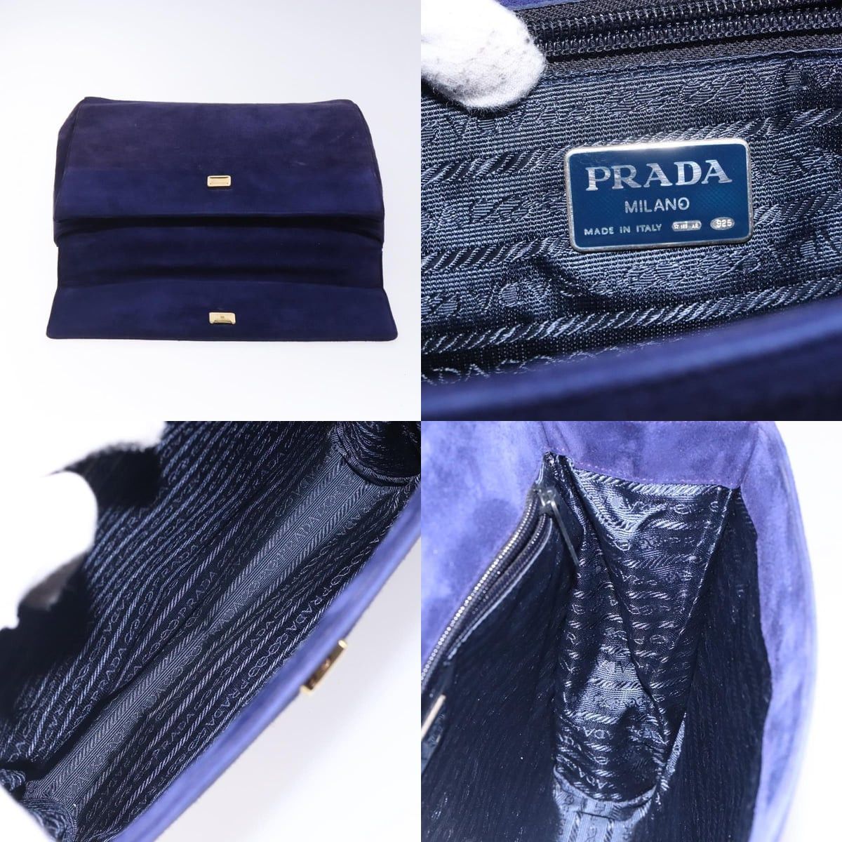 Prada PRADA Hand Bag Suede Purple Gold Size ONE SIZE - 11 Thumbnail
