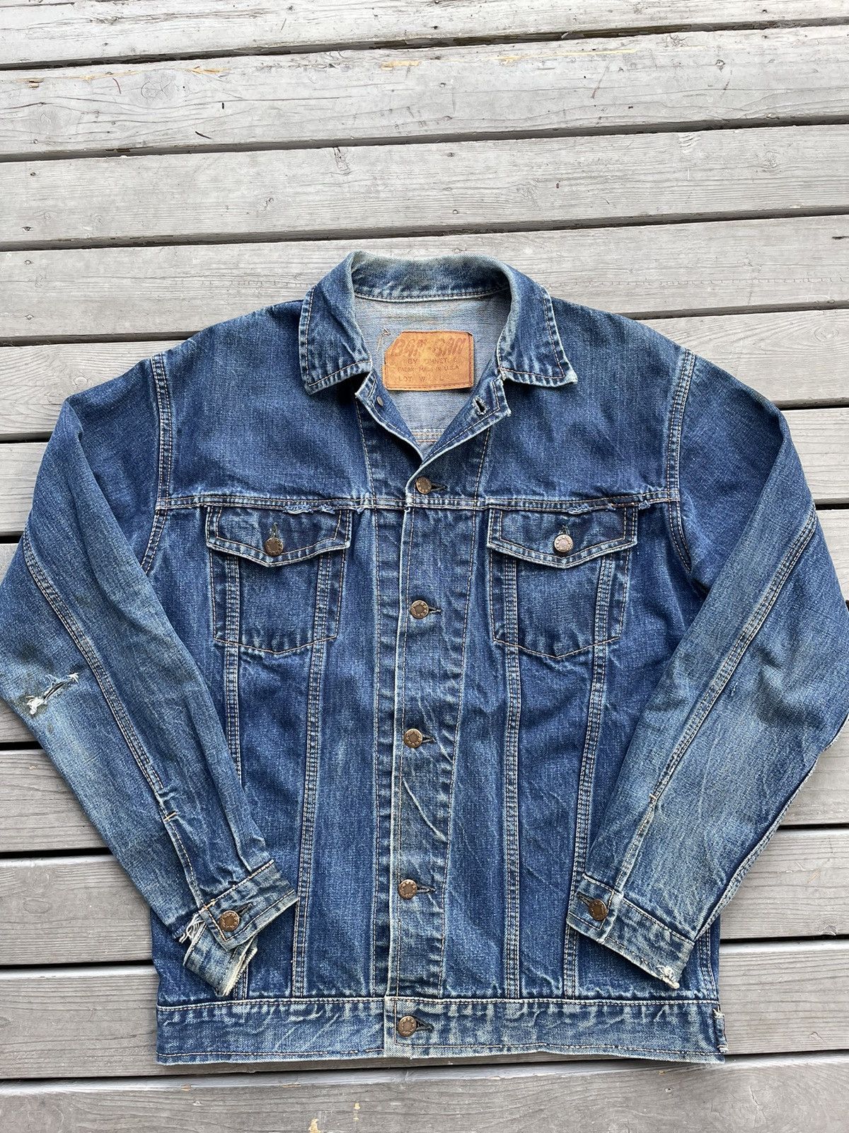 Vintage vintage SELVEDGE levi’s 557 japan repro 1980s denim jacket ...