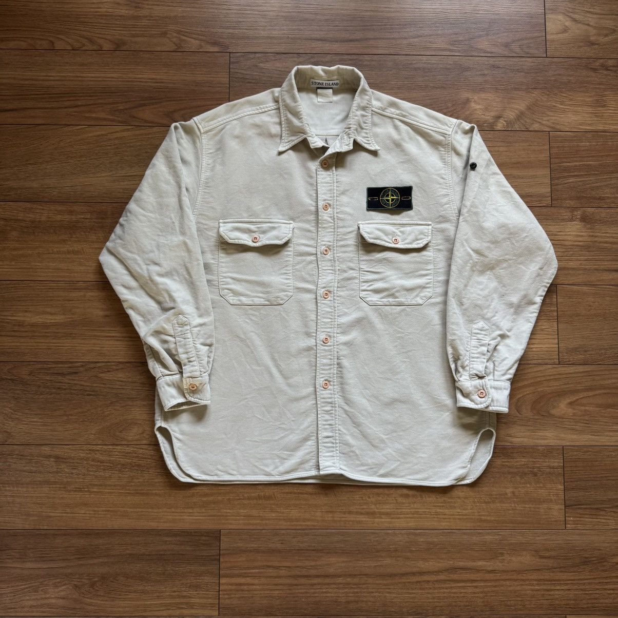 Stone Island Vintage 90s beige overshirt jackst Size US XL / EU 56 / 4 - 1 Thumbnail