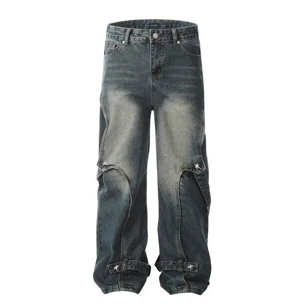 Vintage Men's loose straight-leg work jeans with metal buttons Size US 32 / EU 48 - 1 Thumbnail