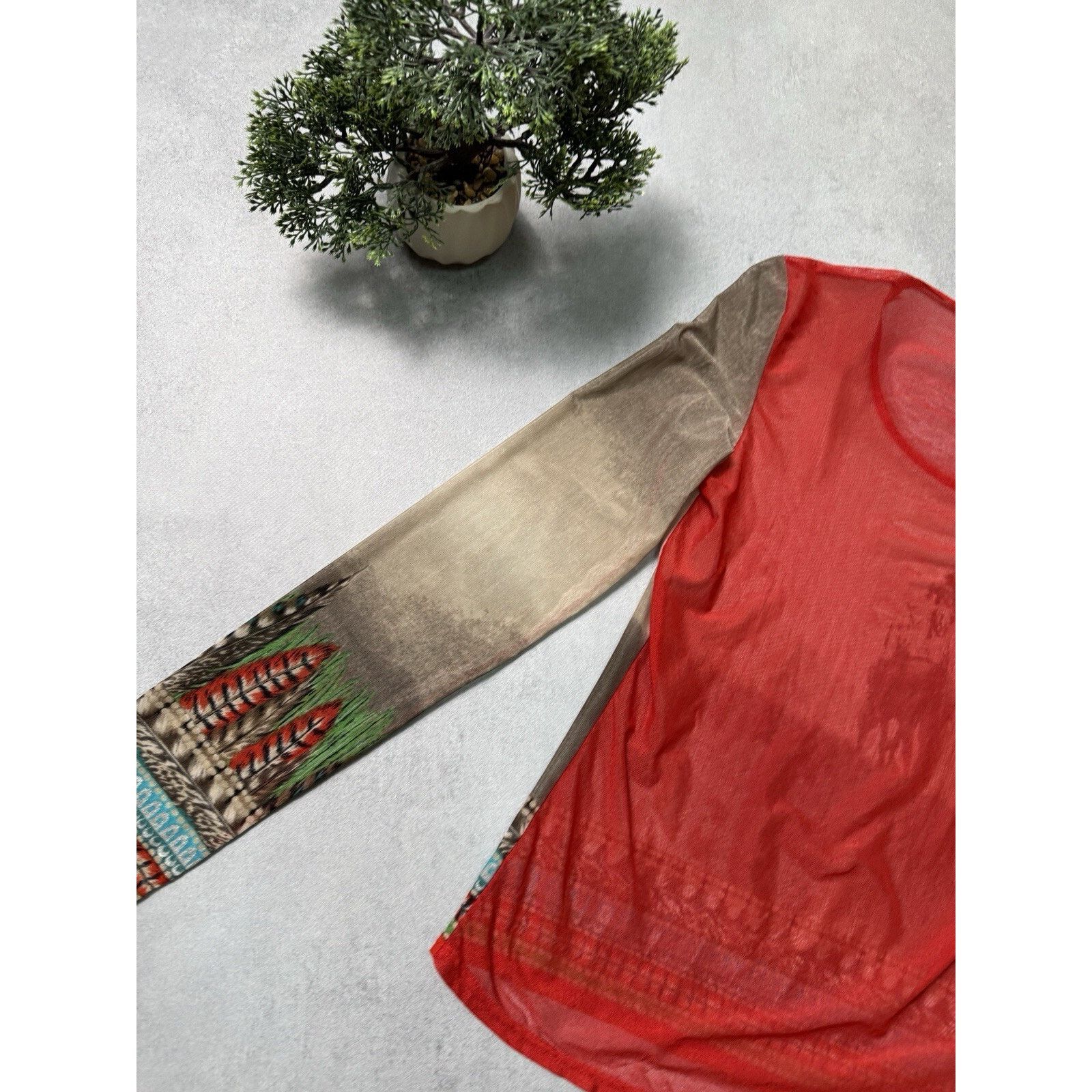 Kenzo × Vintage Vintage 90s Kenzo Jeans Blouse Indian Horse Rider Mesh Size L / US 10 / IT 46 - 16 Thumbnail