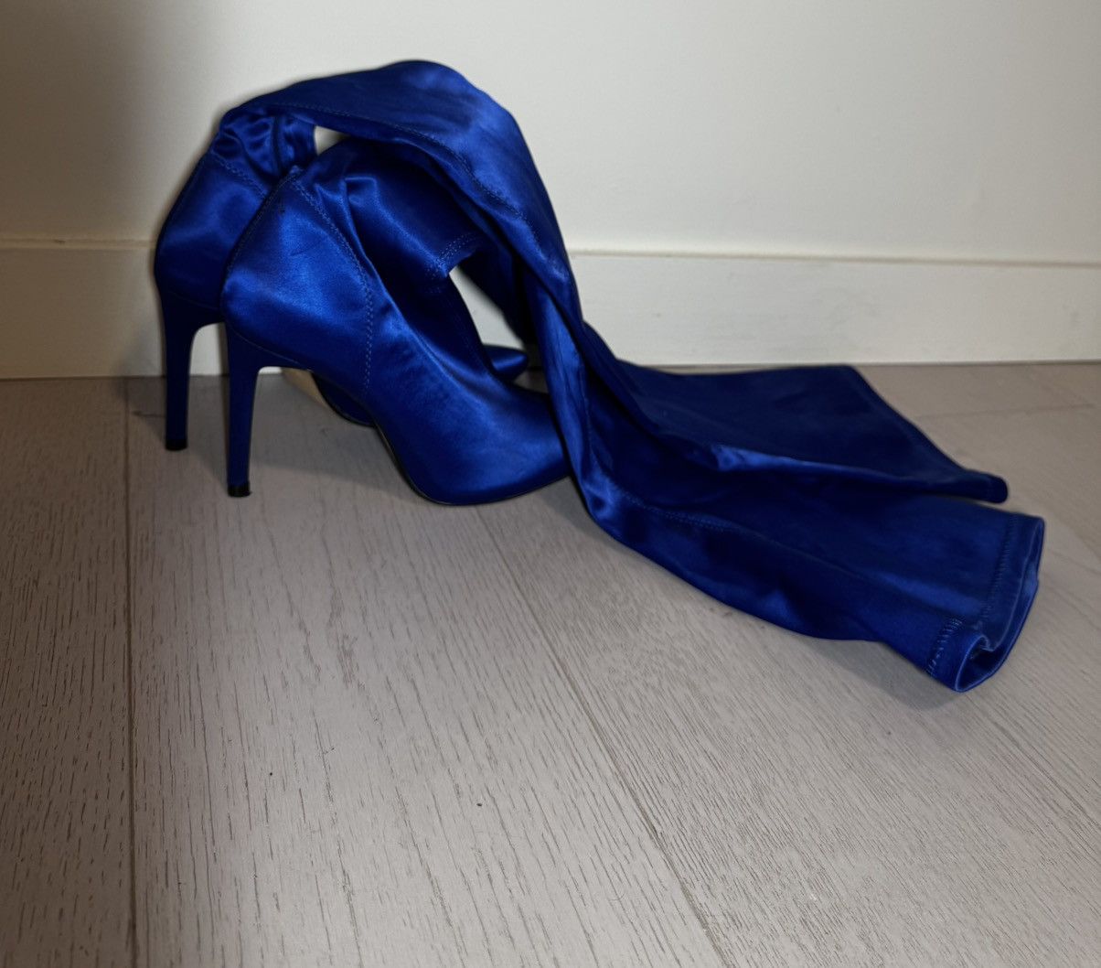 Zara Zara Over The Knee Satin Boots Size US 7 / IT 37 - 2 Thumbnail
