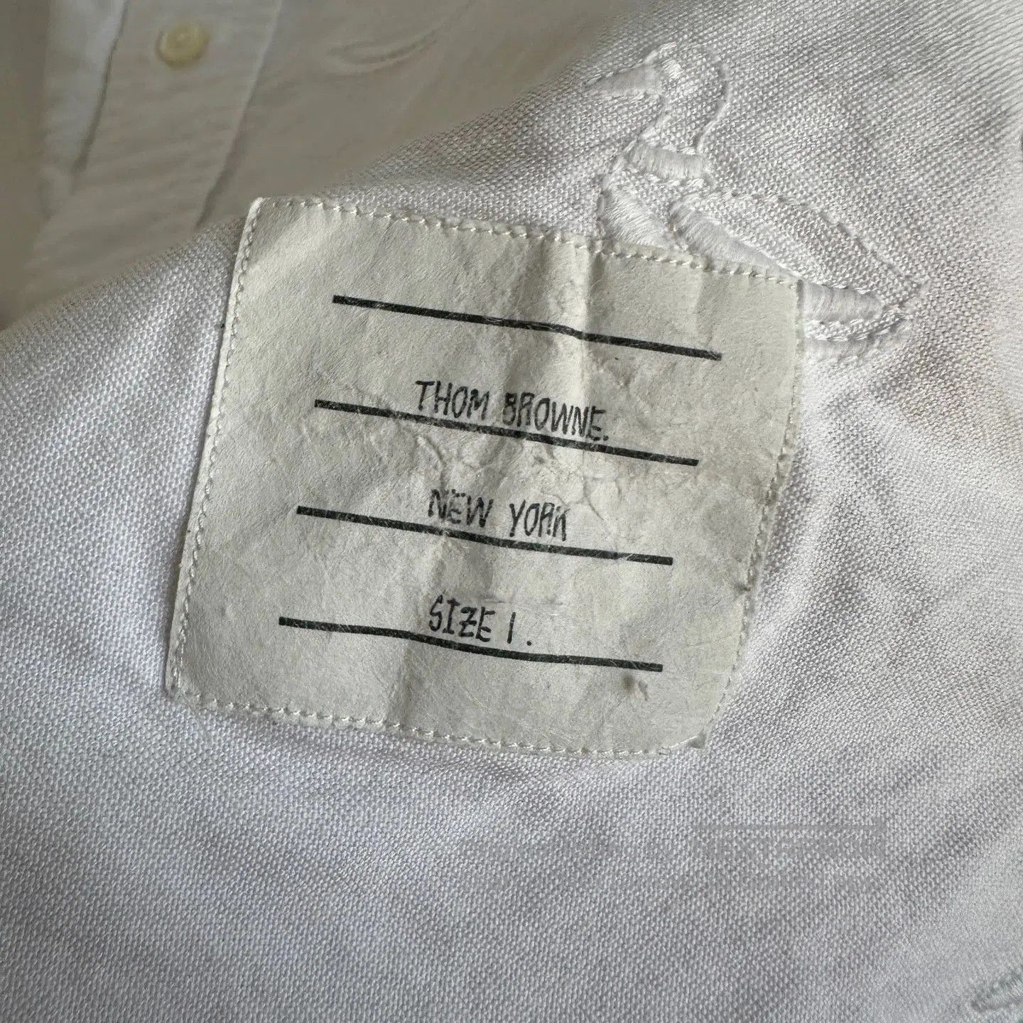 Thom Browne Thom Browne White Embroidered Shirt Jacket. Size US M / EU 48-50 / 2 - 5 Thumbnail