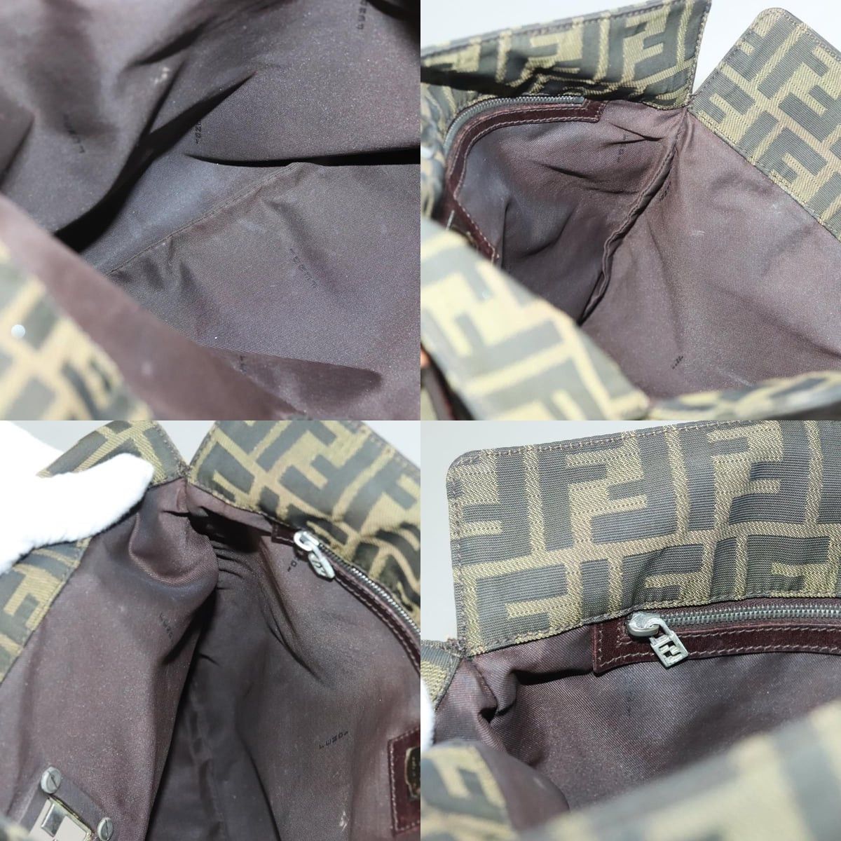 Fendi FENDI Zucca Canvas Shoulder Bag Brown Black Size ONE SIZE - 12 Thumbnail