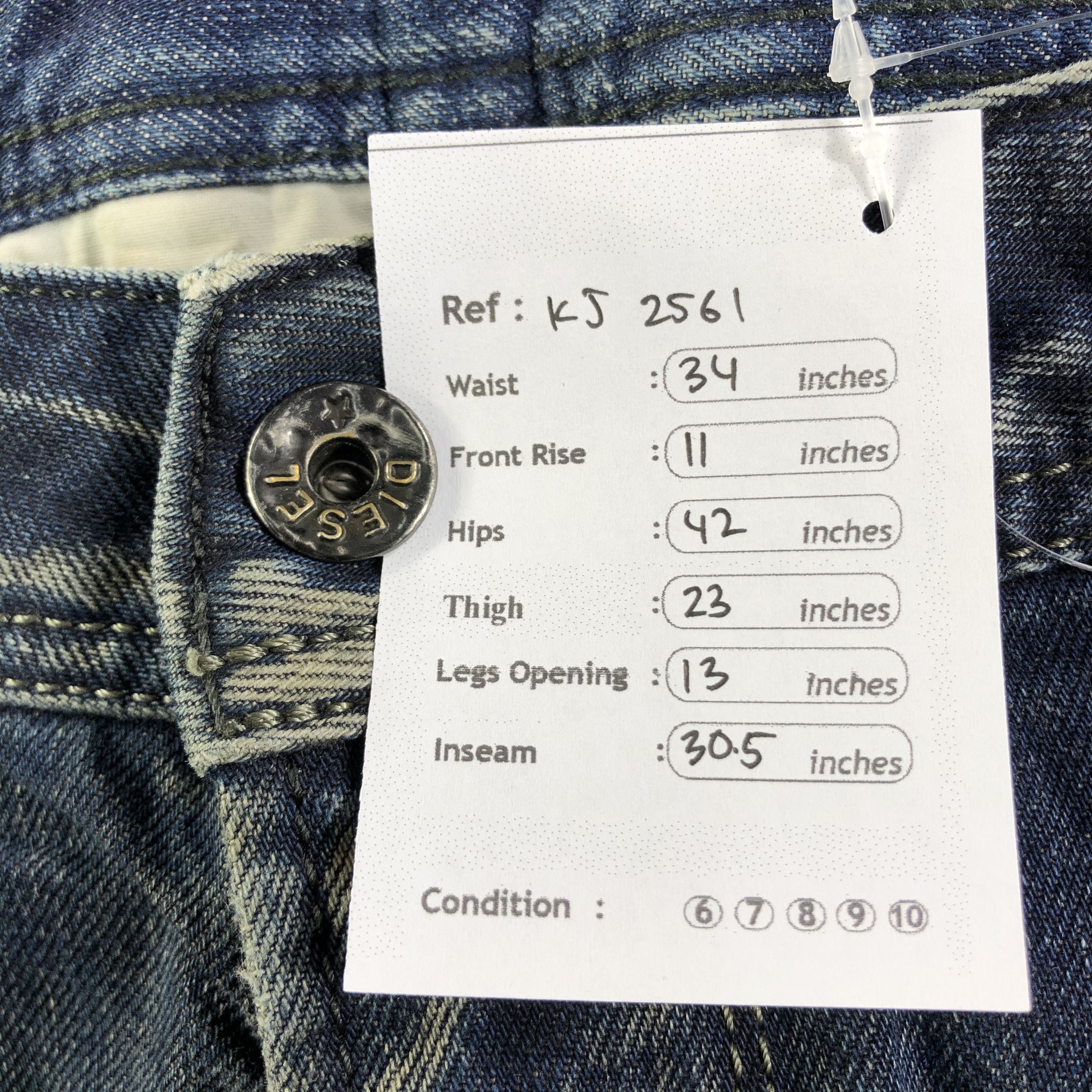 Diesel Distress Diesel Jeans Rusty Blue Denim KJ2561 Size US 31 - 16 Thumbnail
