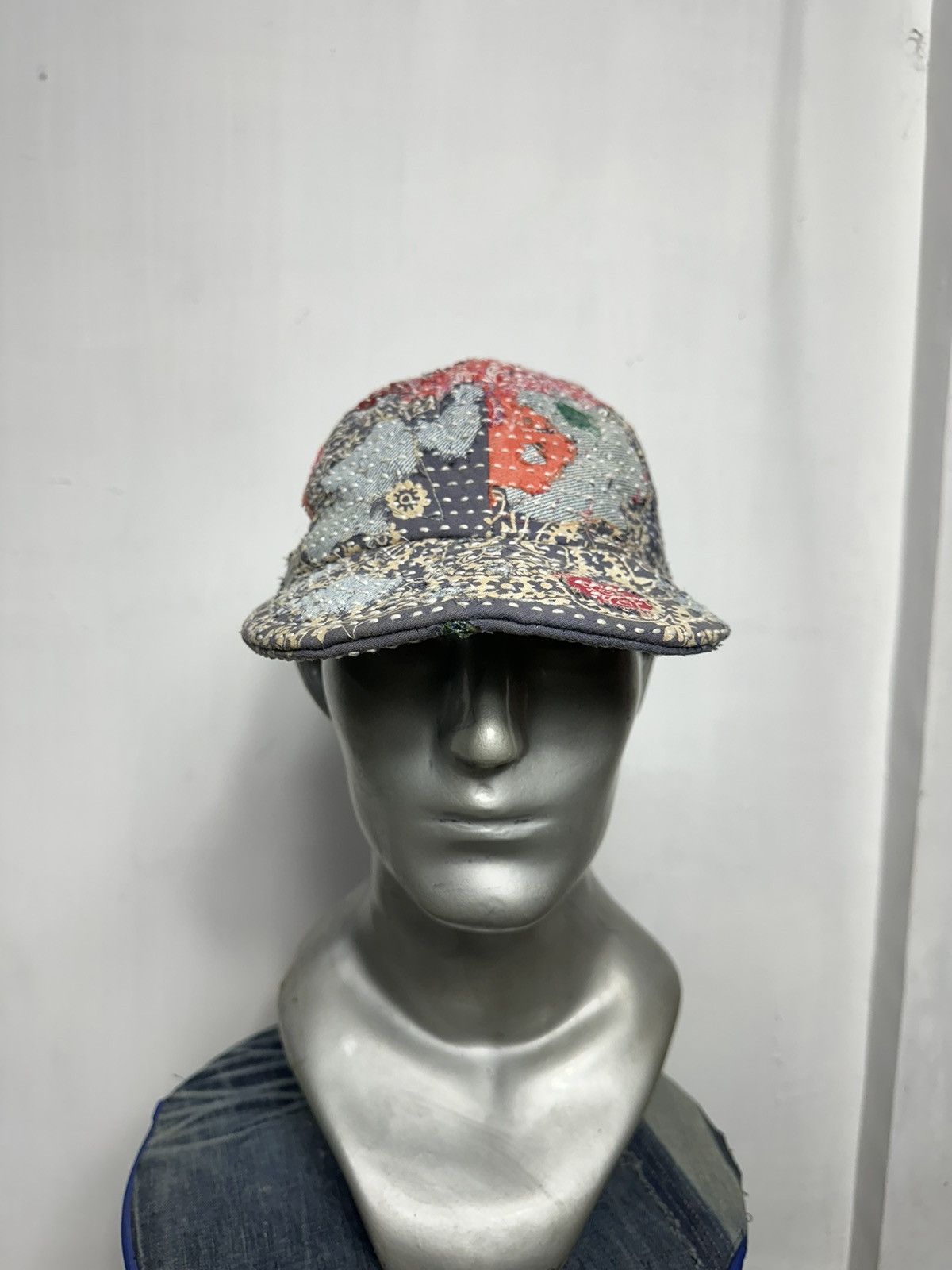 Handmade Custom Made Distressed Paisley Patchwork Boro hats Size ONE SIZE - 3 Thumbnail