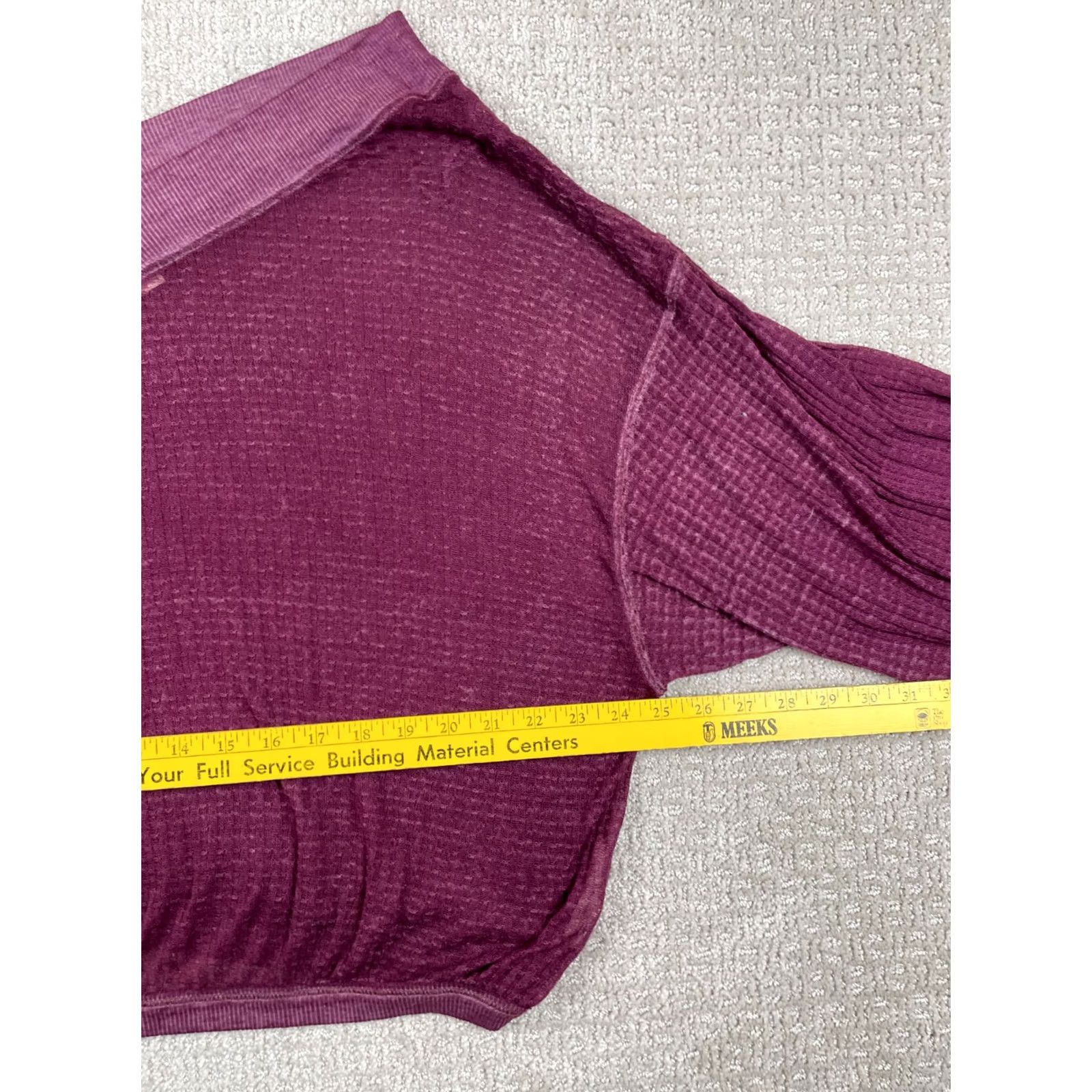 Vintage We The Free Sweater Womens Small Purple Southside Thermal V Neck Peasant Top Size S / US 4 / IT 40 - 3 Thumbnail