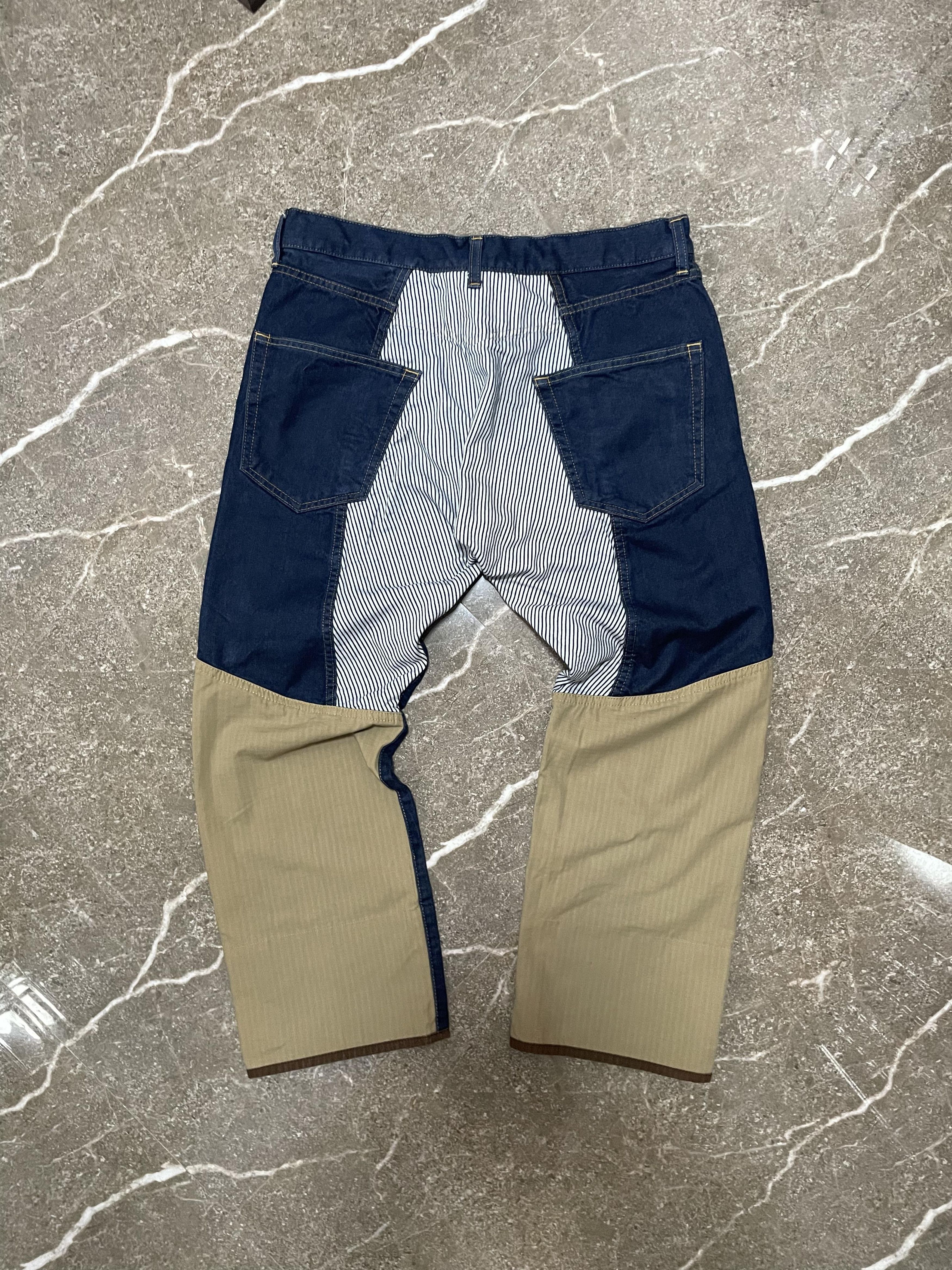 Comme des Garcons × Japanese Brand × Junya Watanabe Junya Watanabe CDG - denim hickory pants - Hybrid AD2018 Size US 34 / EU 50 - 4 Thumbnail