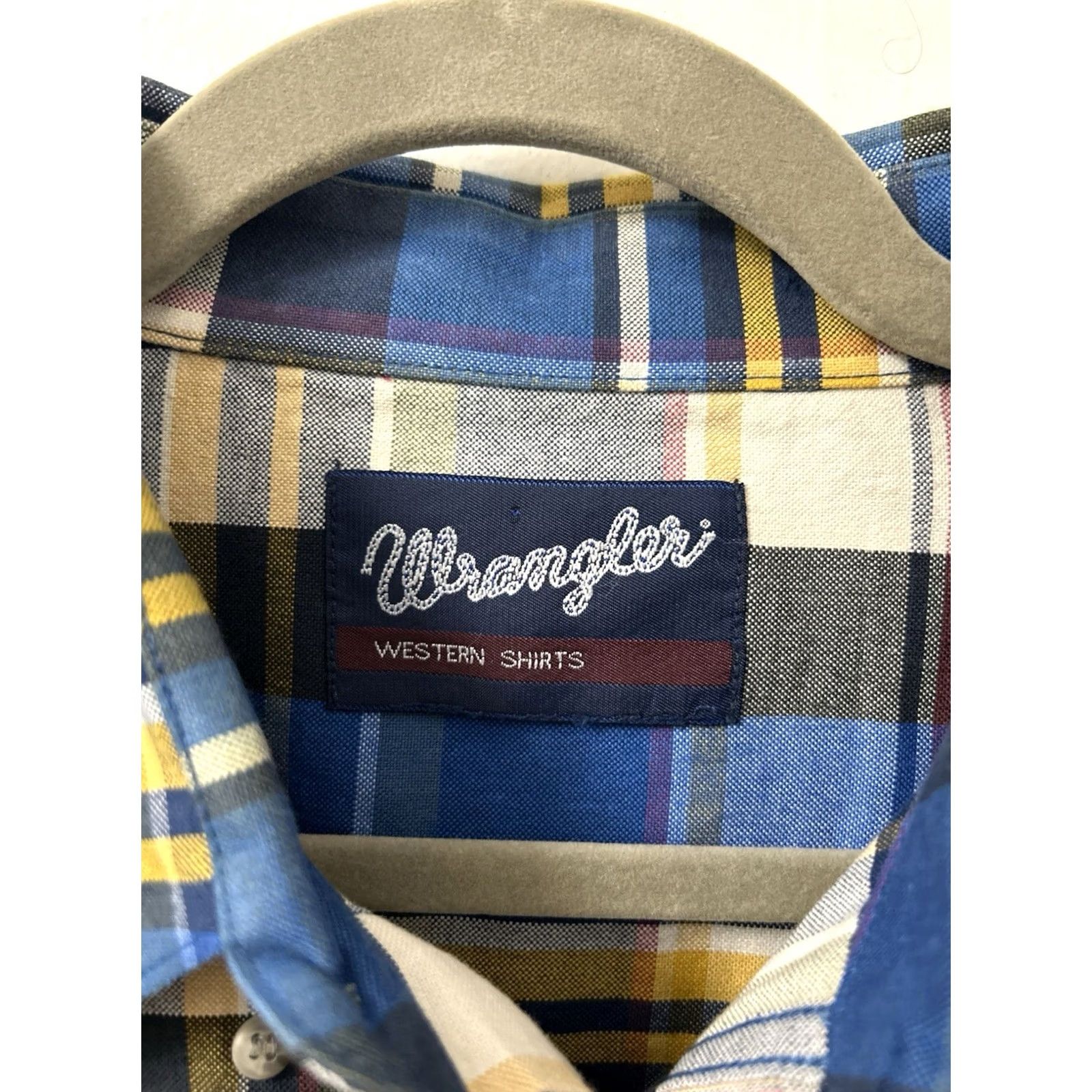 Wrangler VINTAGE Wrangler Western Shirt Mens 2XL Blue Yellow Oxford Plaid Button Down L/S Size US XXL / EU 58 / 5 - 5 Thumbnail
