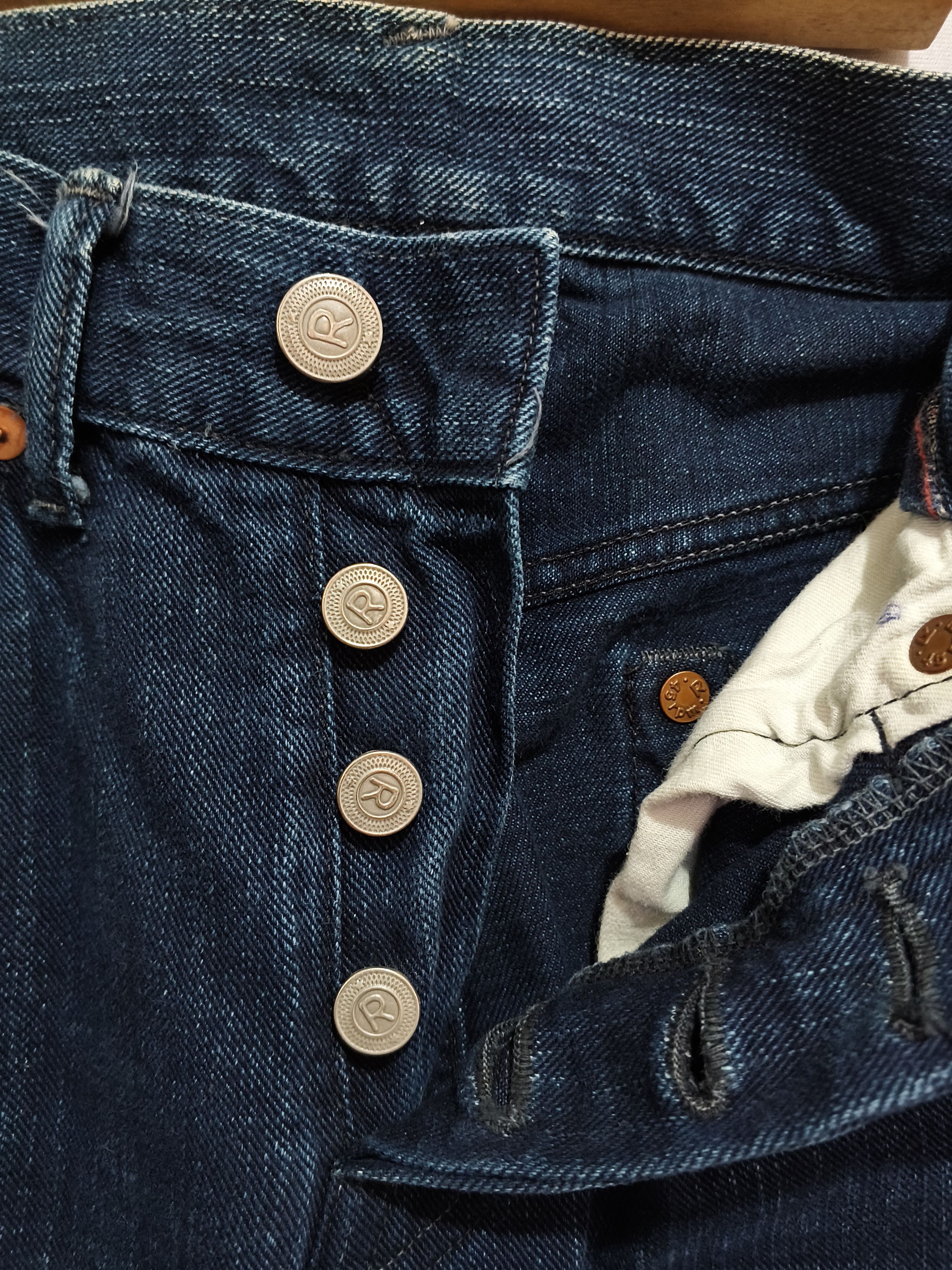 45rpm 🔥Vintage Archival 00s 45Rpm Blue Indigo Buttonfly Jeans Size US 29 - 10 Thumbnail