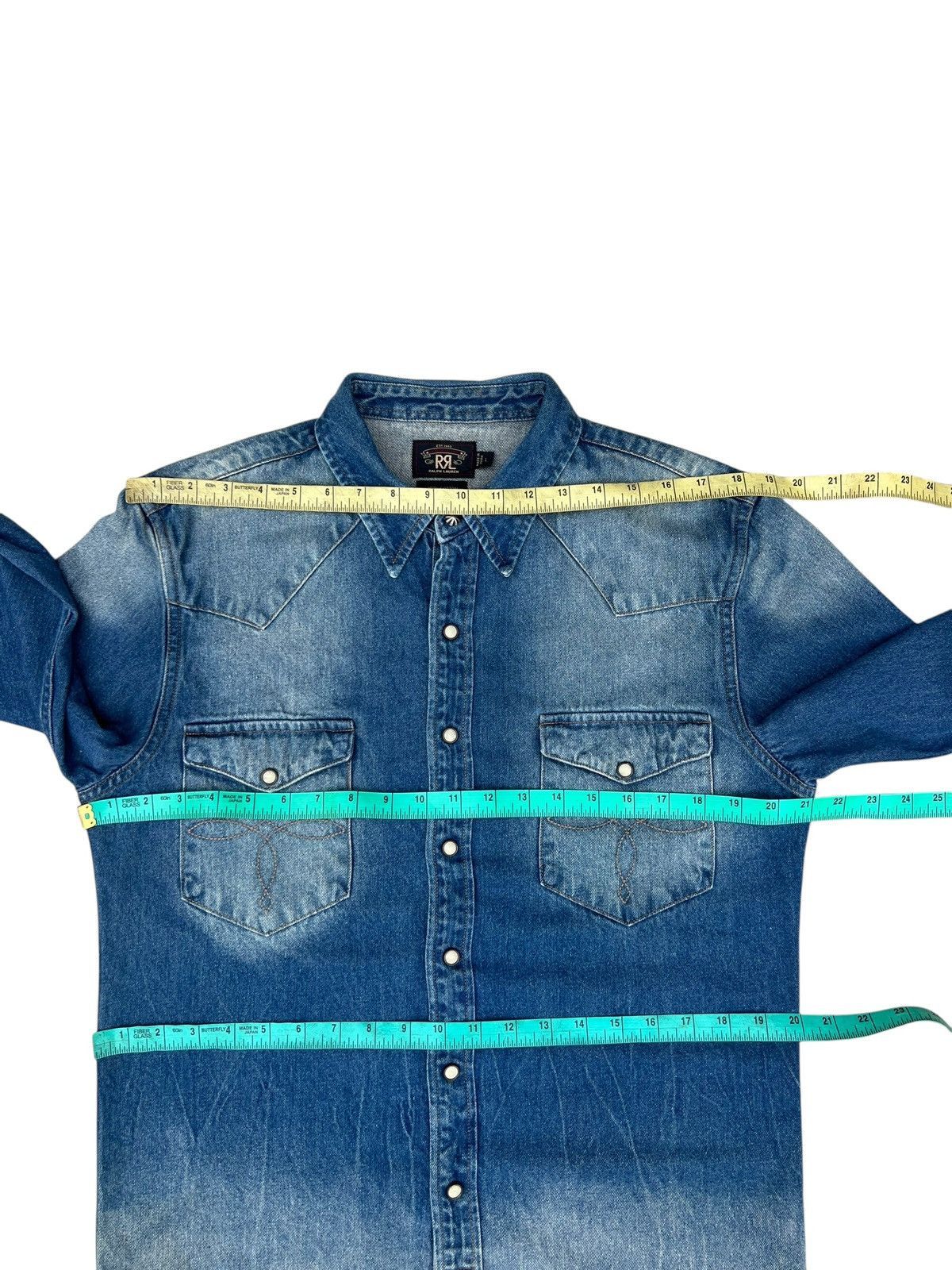 RRL Ralph Lauren RRL Mud Denim Western Shirt Size US L / EU 52-54 / 3 - 4 Thumbnail