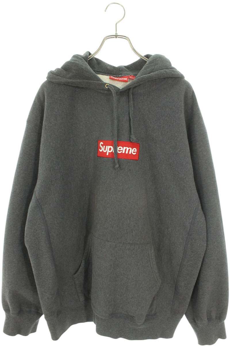 Supreme 21AW Box Logo Hooded Sweatshirt Gray Size XL