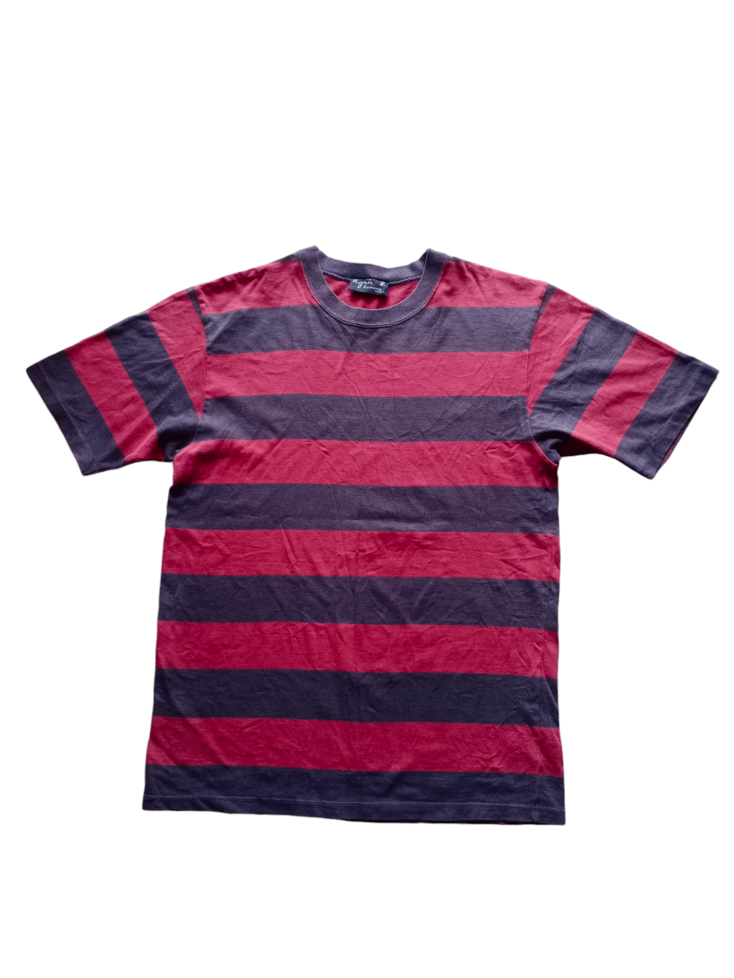 agnes b. VTG Agnes B Homme Paris stripe tshirt japan 90s grunge