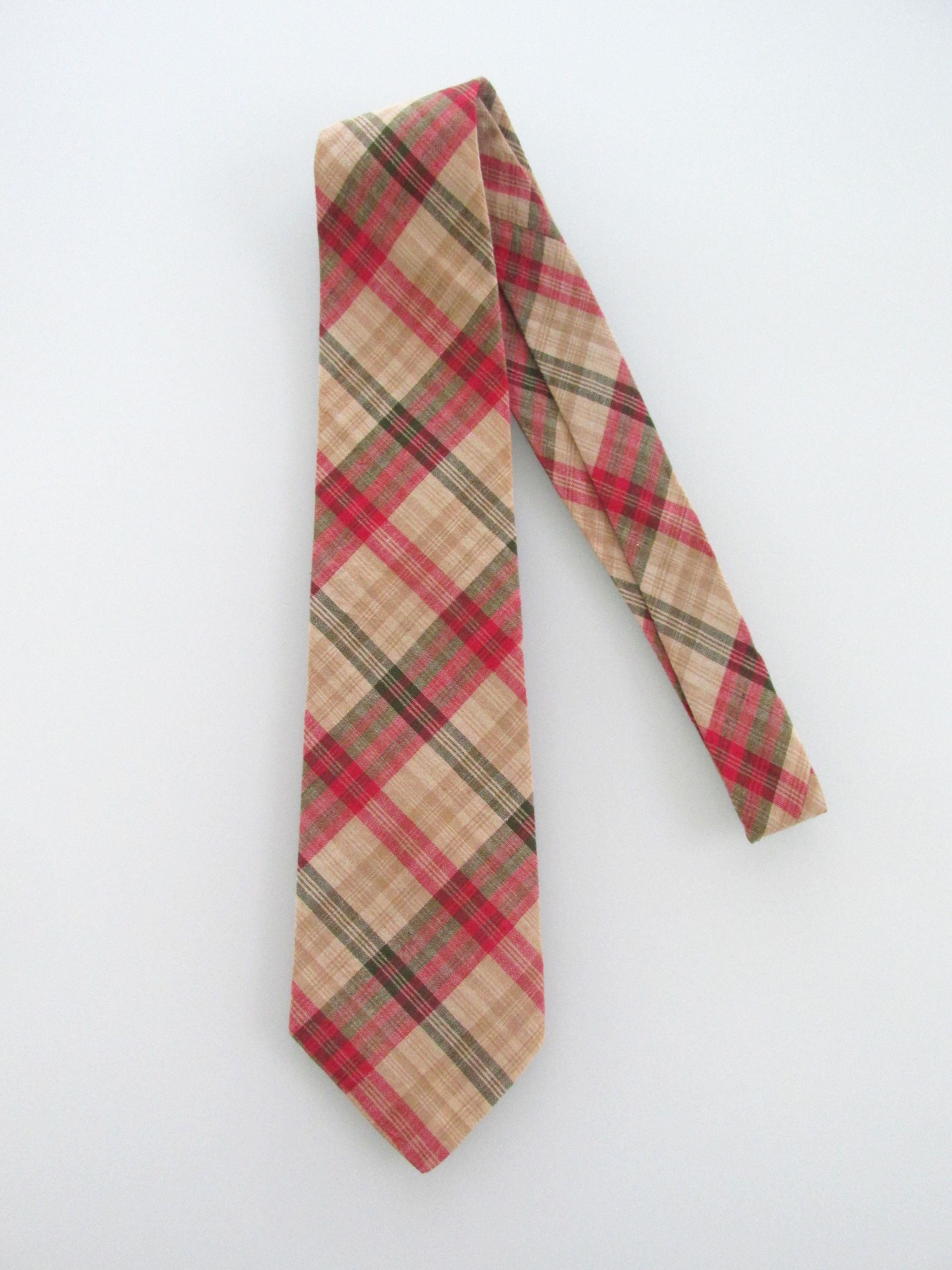 Vintage Rooster Vintage Men's Cotton Plaid Ties Size ONE SIZE - 1 Thumbnail