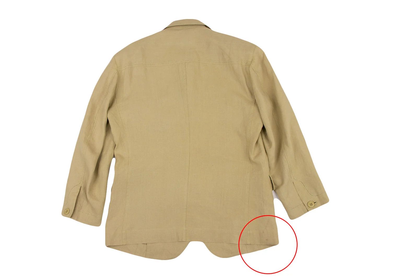 Issey Miyake Linen Punched Stitch Jacket in Beige Size M Size US M / EU 48-50 / 2 - 15 Thumbnail
